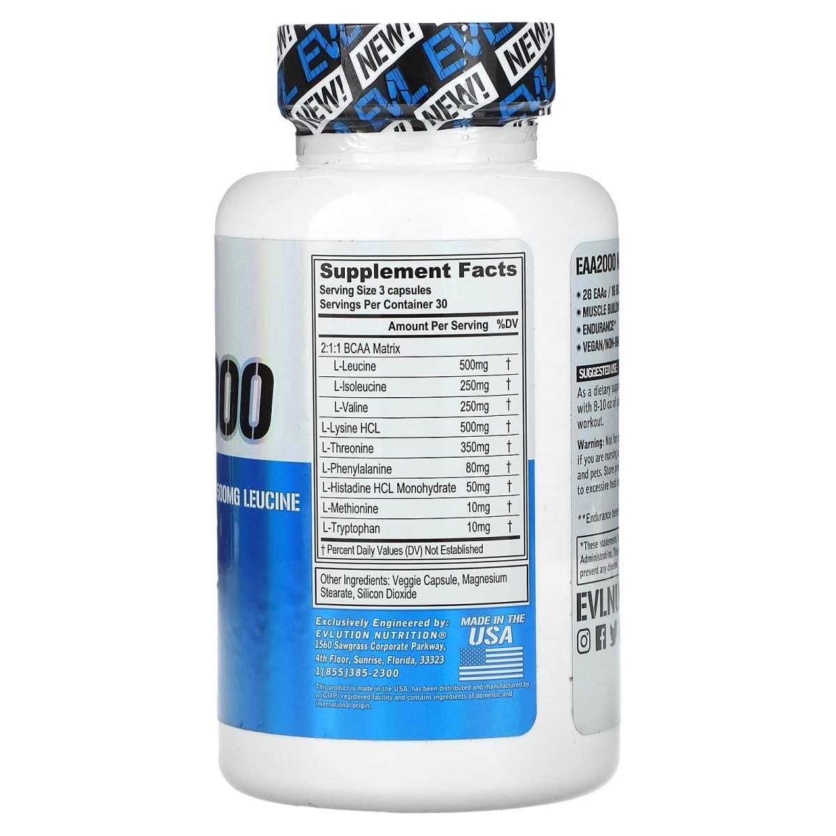 EVLution Nutrition, EAA2000, 90 Cápsulas Vegetais, foto 2