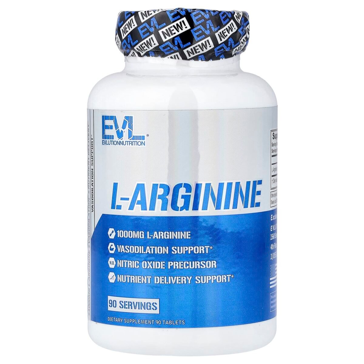 EVLution Nutrition, L-Arginina, 1 g, 90 Comprimidos