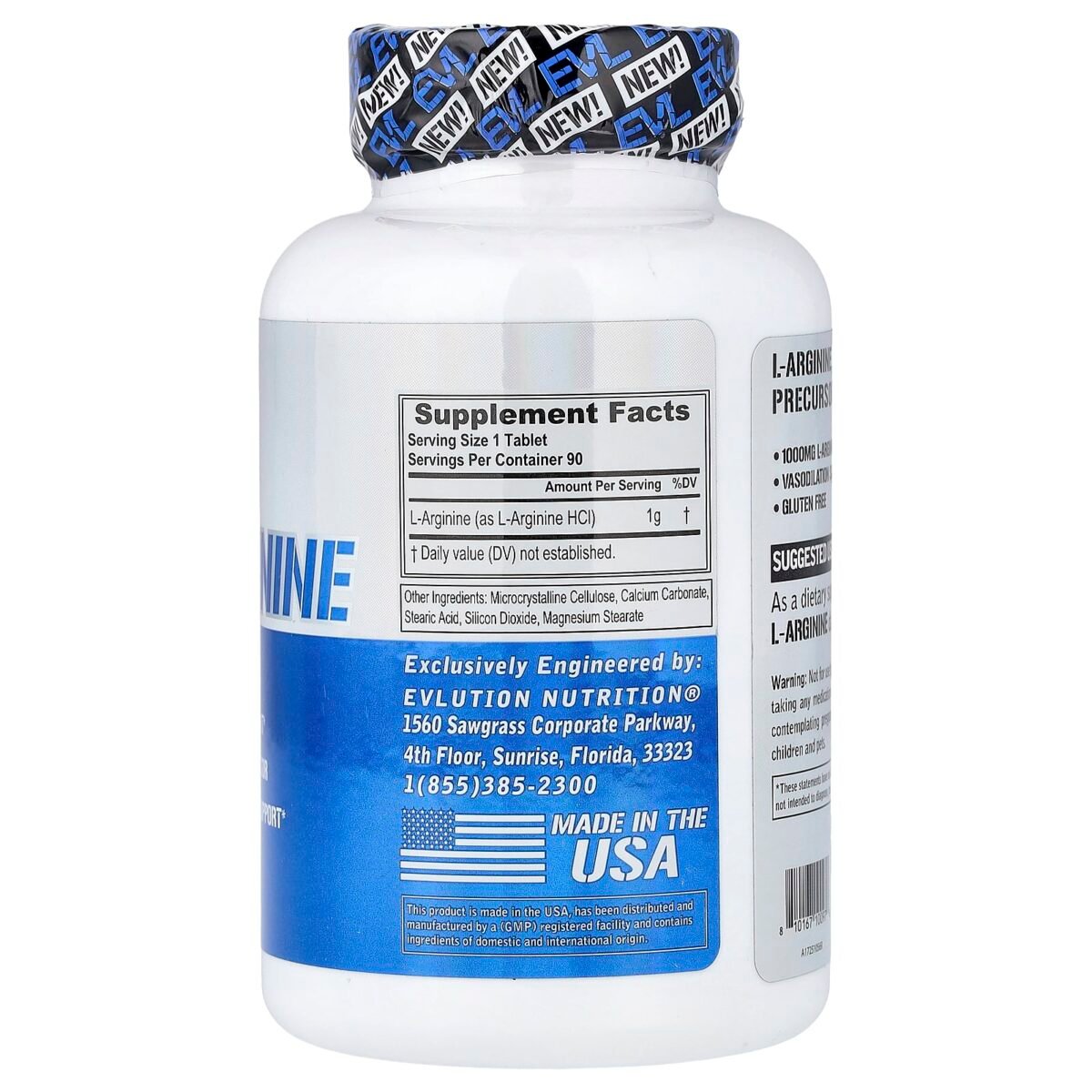 EVLution Nutrition, L-Arginina, 1 g, 90 Comprimidos, foto 2