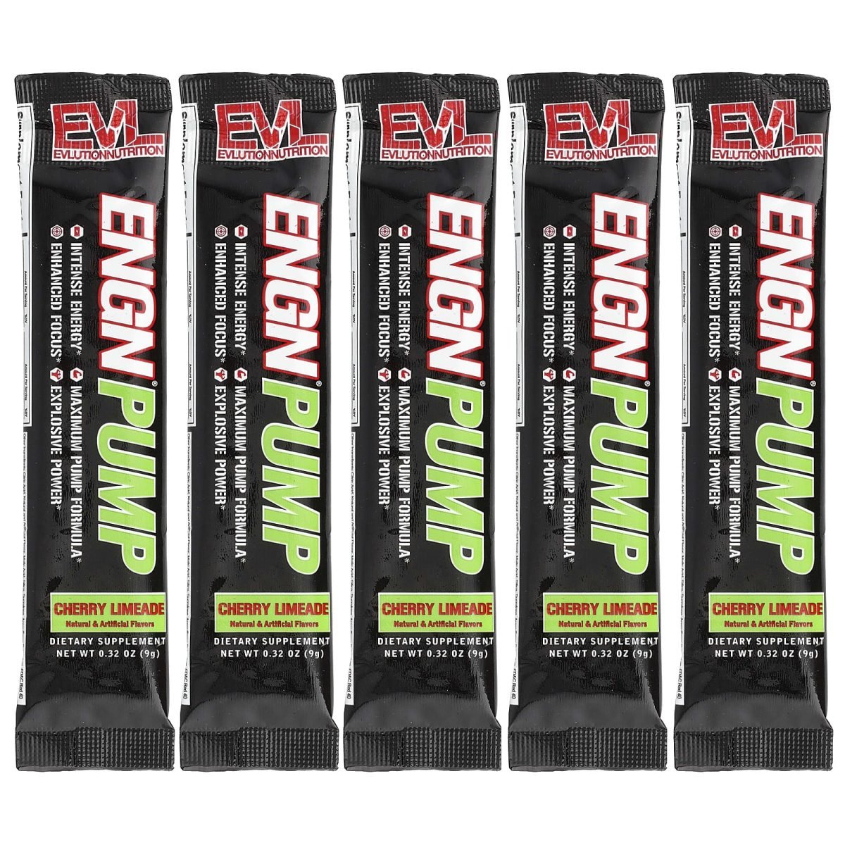 EVLution Nutrition, ENGN® Pump, Cherry Limeade, 5 Packets, 0.32 oz (9 g) Each
