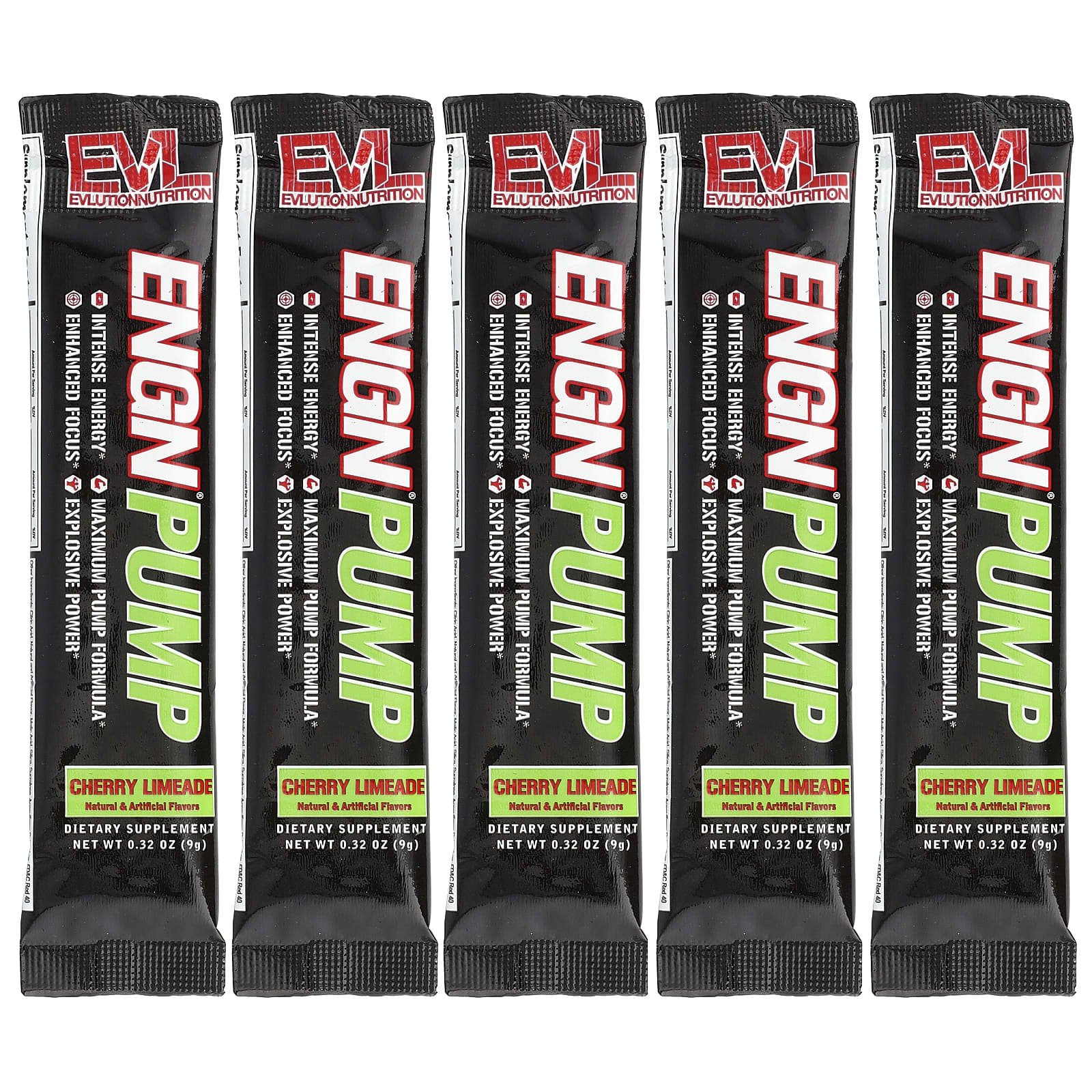 EVLution Nutrition, ENGN® Pump, Cherry Limeade, 5 Packets, 0.32 oz (9 g) Each