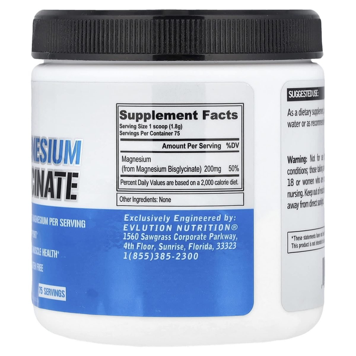 EVLution Nutrition, Glicinato de Magnésio, Unflavored, 135 g (4,8 oz), foto 2