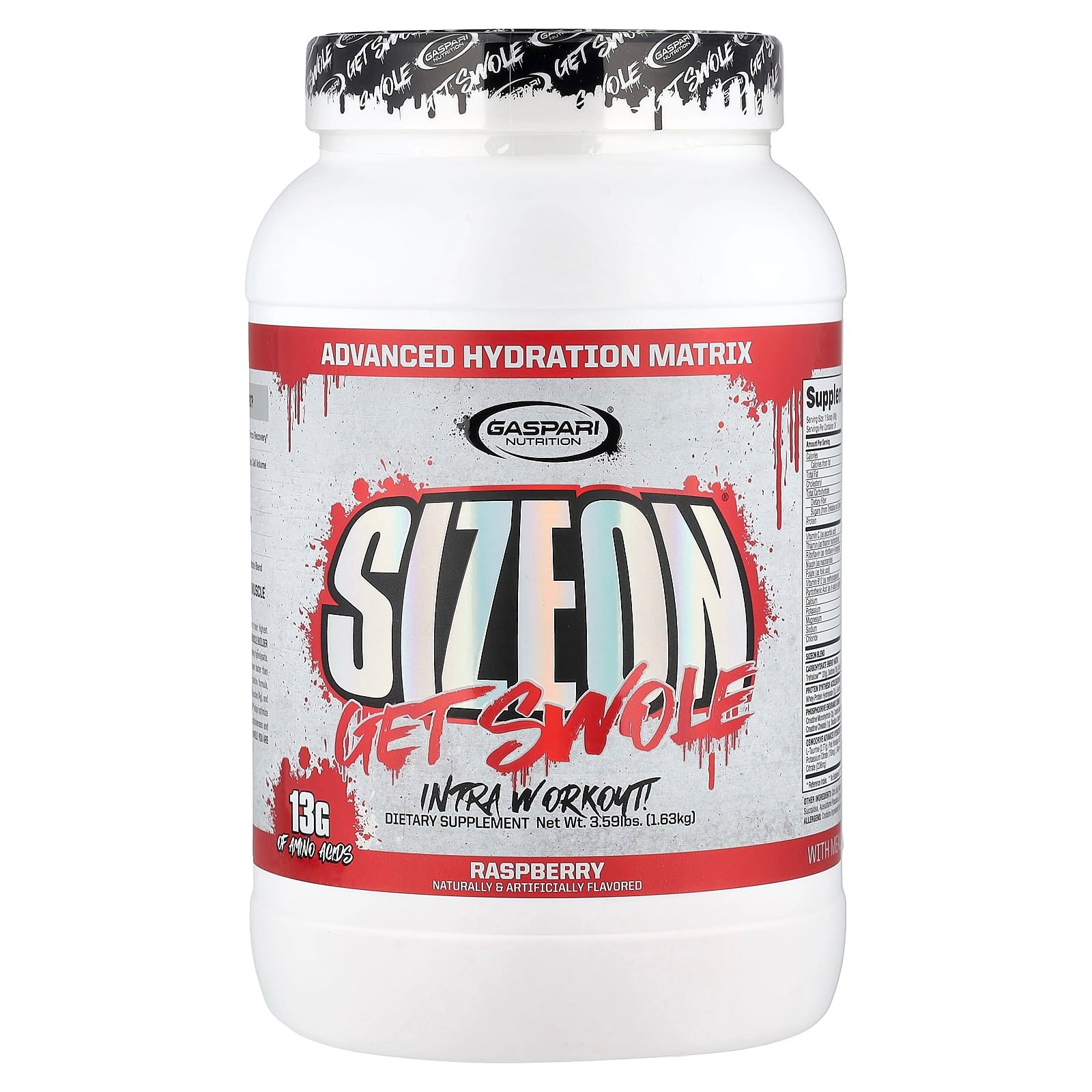 Gaspari Nutrition, SizeOn®, Get Swole, Intra-Treino, Raspberry, 1,63 kg (3,59 lb)