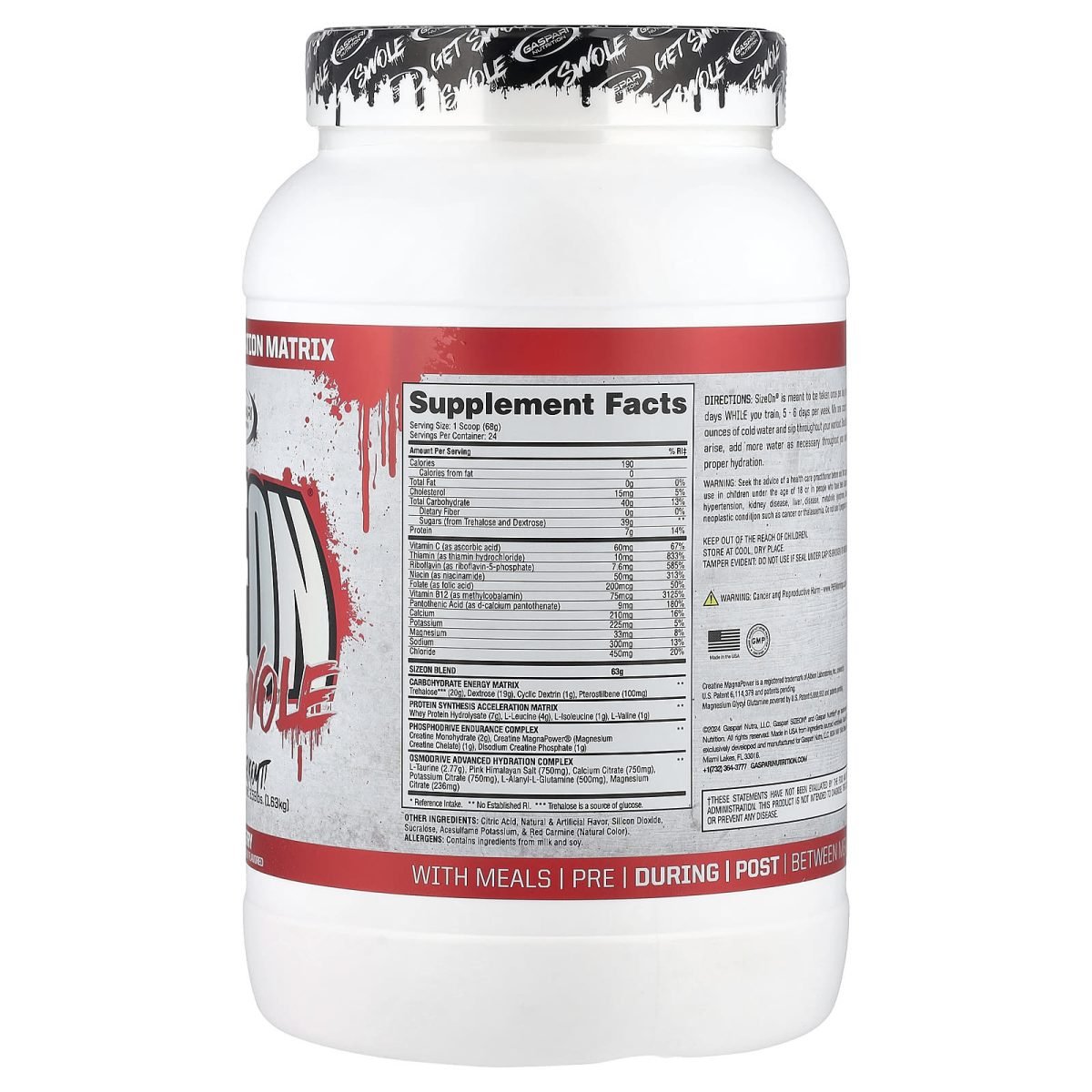 Gaspari Nutrition, SizeOn®, Get Swole, Intra-Treino, Raspberry, 1,63 kg (3,59 lb), foto 2