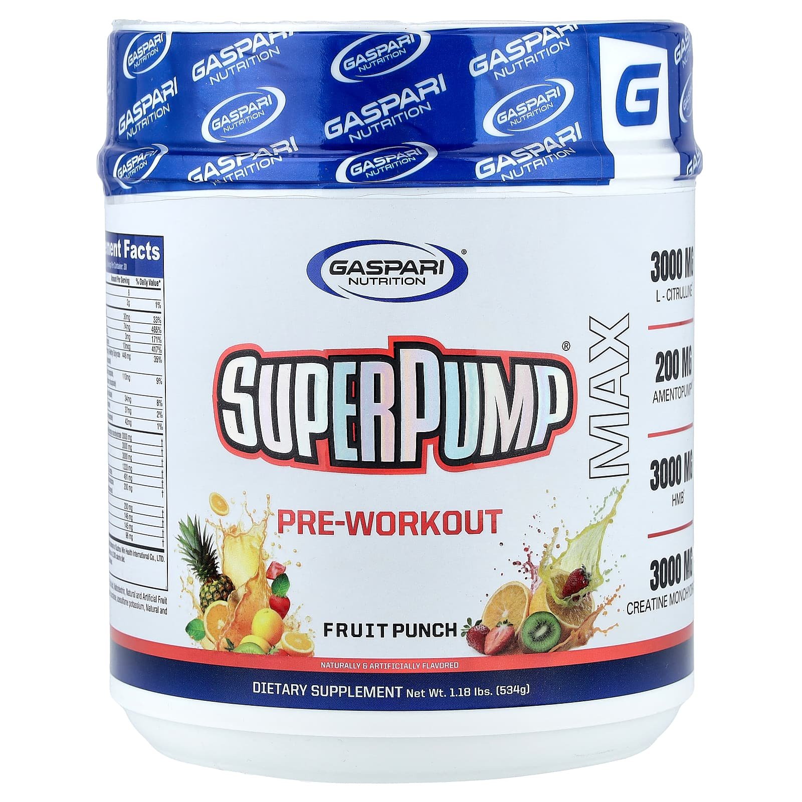 Gaspari Nutrition, SuperPump® Max, Pré-Treino, Fruit Punch, 534 g (1,18 lb)