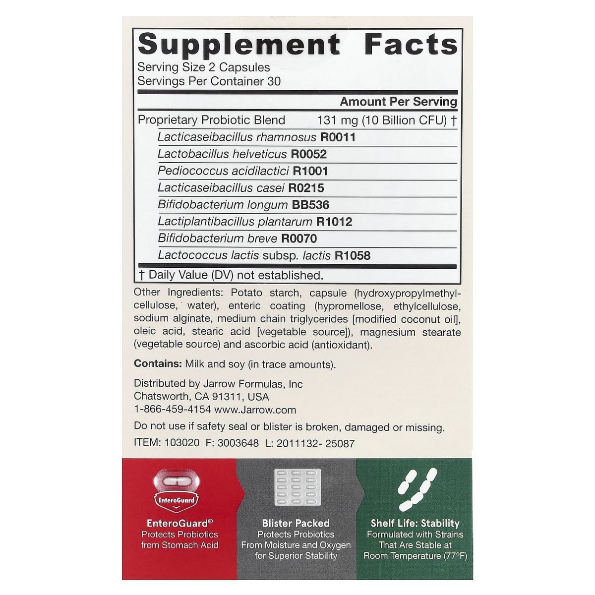 Jarrow Formulas, Jarro-Dophilus® EPS, 60 Cápsulas Vegetais (5 Bilhões de UFCs por Cápsula), foto 2