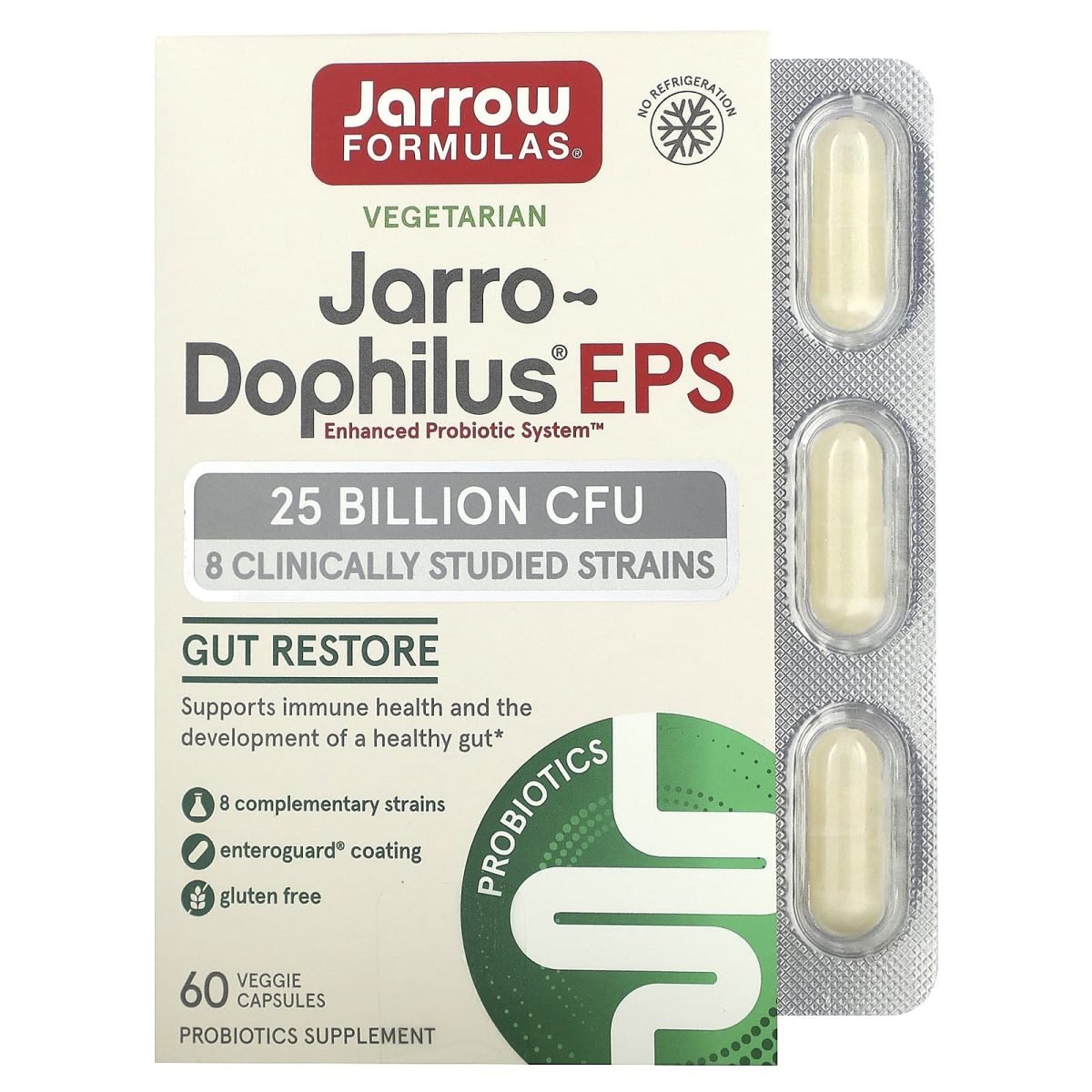 Jarrow Formulas, Jarro-Dophilus® EPS, 25 Bilhões de UFCs, 60 Cápsulas Vegetais