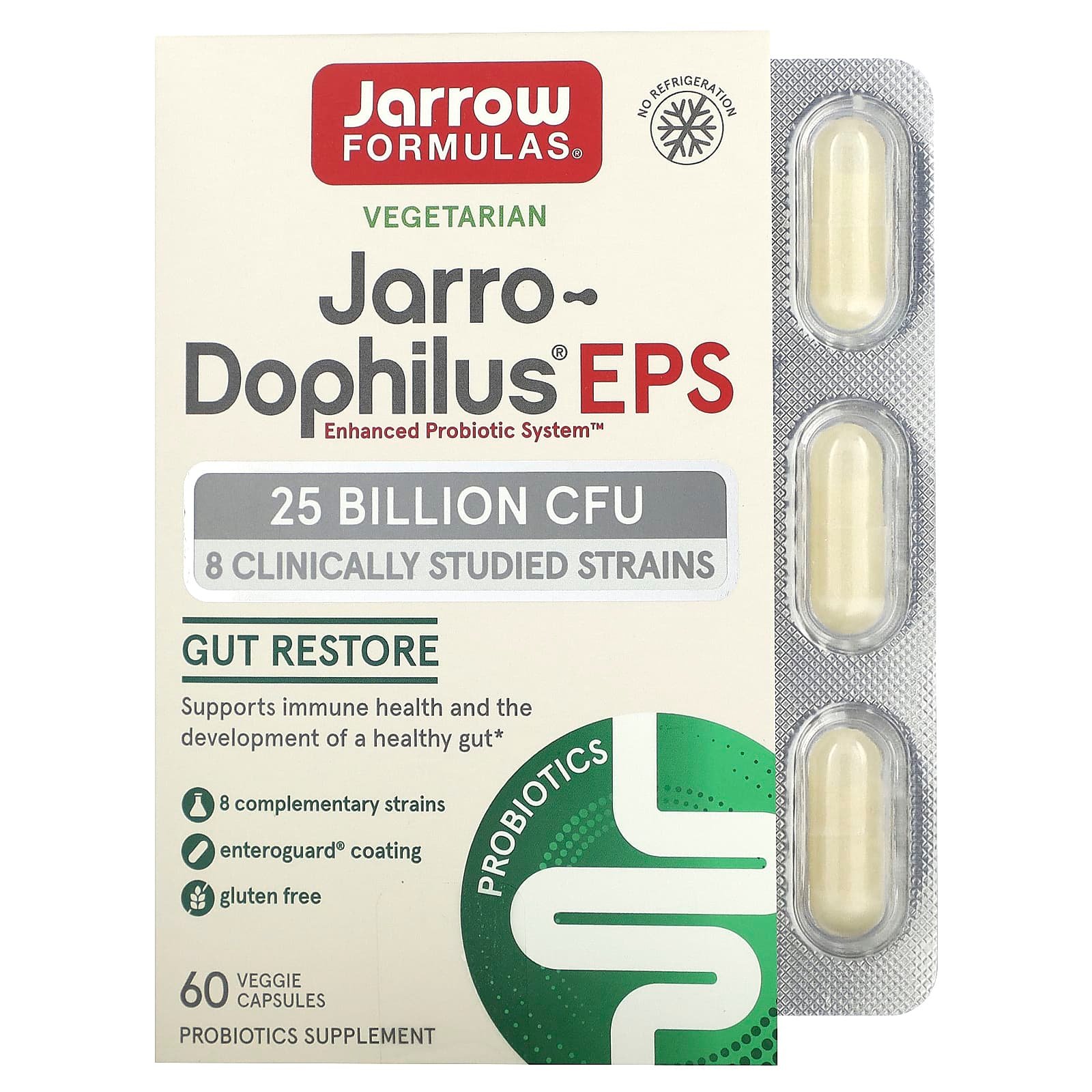 Jarrow Formulas, Jarro-Dophilus® EPS, 25 Bilhões de UFCs, 60 Cápsulas Vegetais