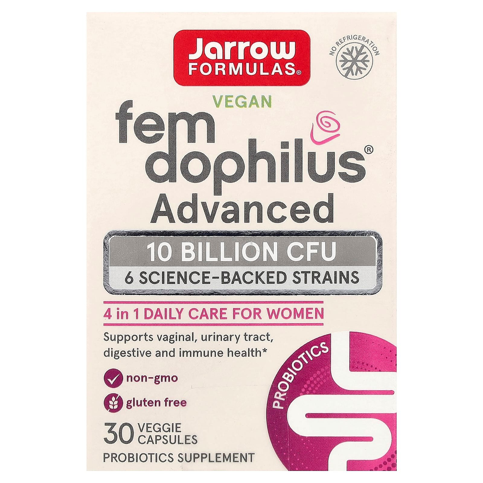 Jarrow Formulas, Fem Dophilus® Vegano, Avançado, 30 Cápsulas Vegetais