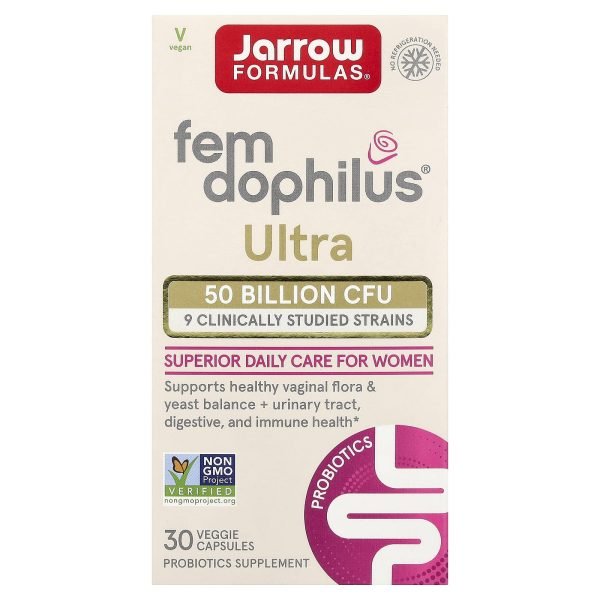 Jarrow Formulas, Fem-Dophilus® Ultra, 30 Cápsulas Vegetais