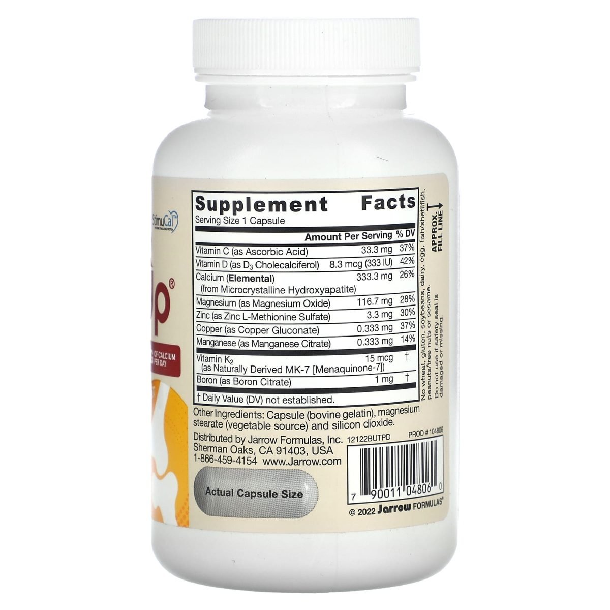 Jarrow Formulas, BoneUp 3 por dia, 1.000 mg, 90 cápsulas, foto 2