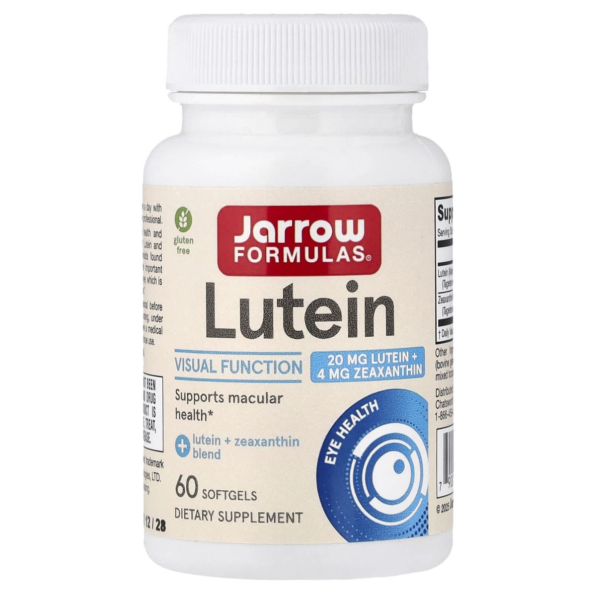 Jarrow Formulas, Luteína, 60 Cápsulas Softgel