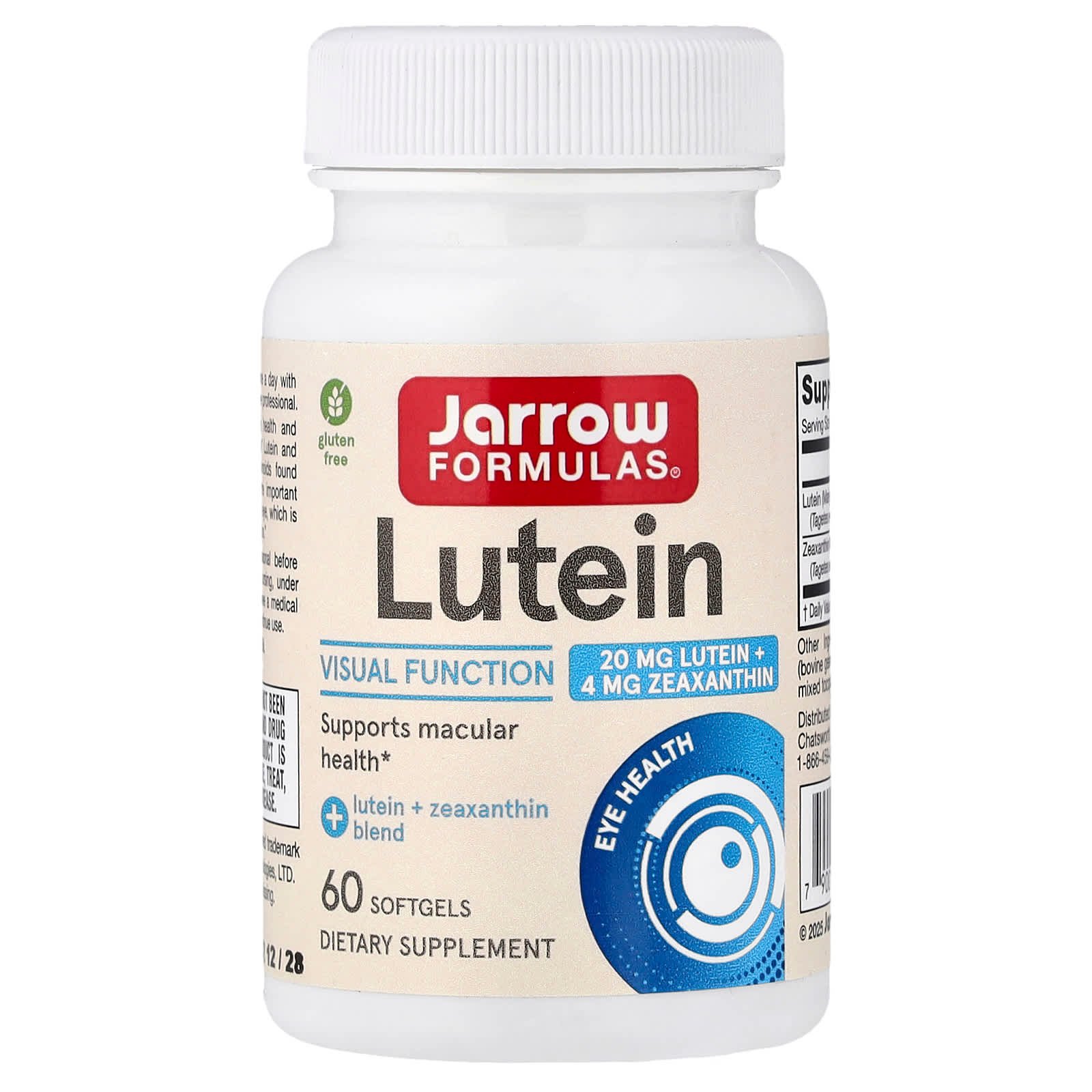 Jarrow Formulas, Luteína, 60 Cápsulas Softgel