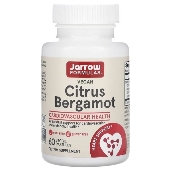 Jarrow Formulas, Bergamota Cítrica Vegana, 60 Cápsulas Vegetais (500 mg por Cápsula)