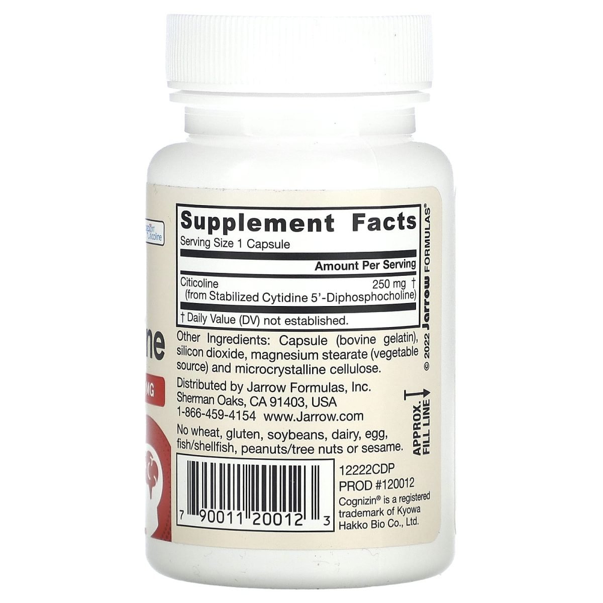 Jarrow Formulas, Citicolina, Colina CDP, 250 mg, 60 Cápsulas, foto 2