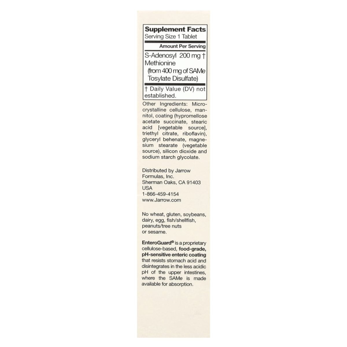 Jarrow Formulas, SAMe 200, 200 mg, 20 Comprimidos, foto 2