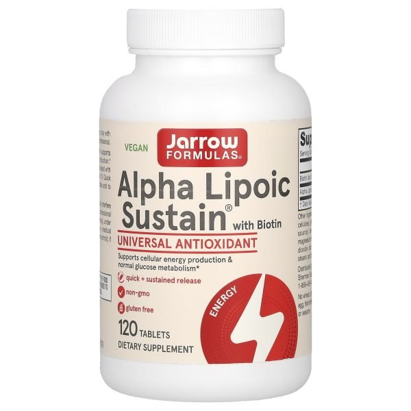 Jarrow Formulas, Alpha Lipoic Sustain com Biotina, 300 mg, 120 Comprimidos