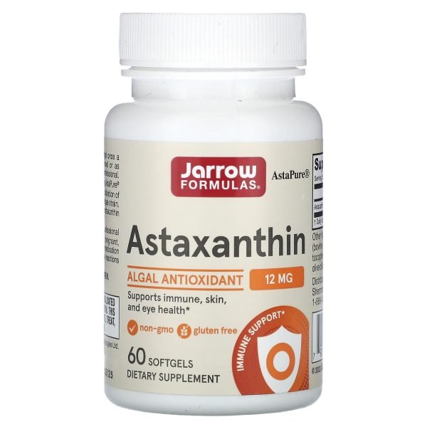 Jarrow Formulas, Astaxantina, 12 mg, 60 Cápsulas Softgel