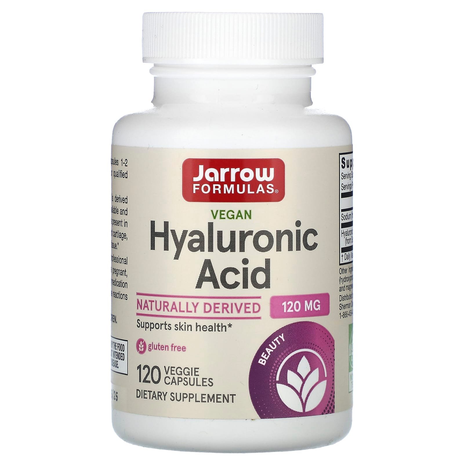 Jarrow Formulas, Ácido Hialurônico, 120 Cápsulas Vegetais