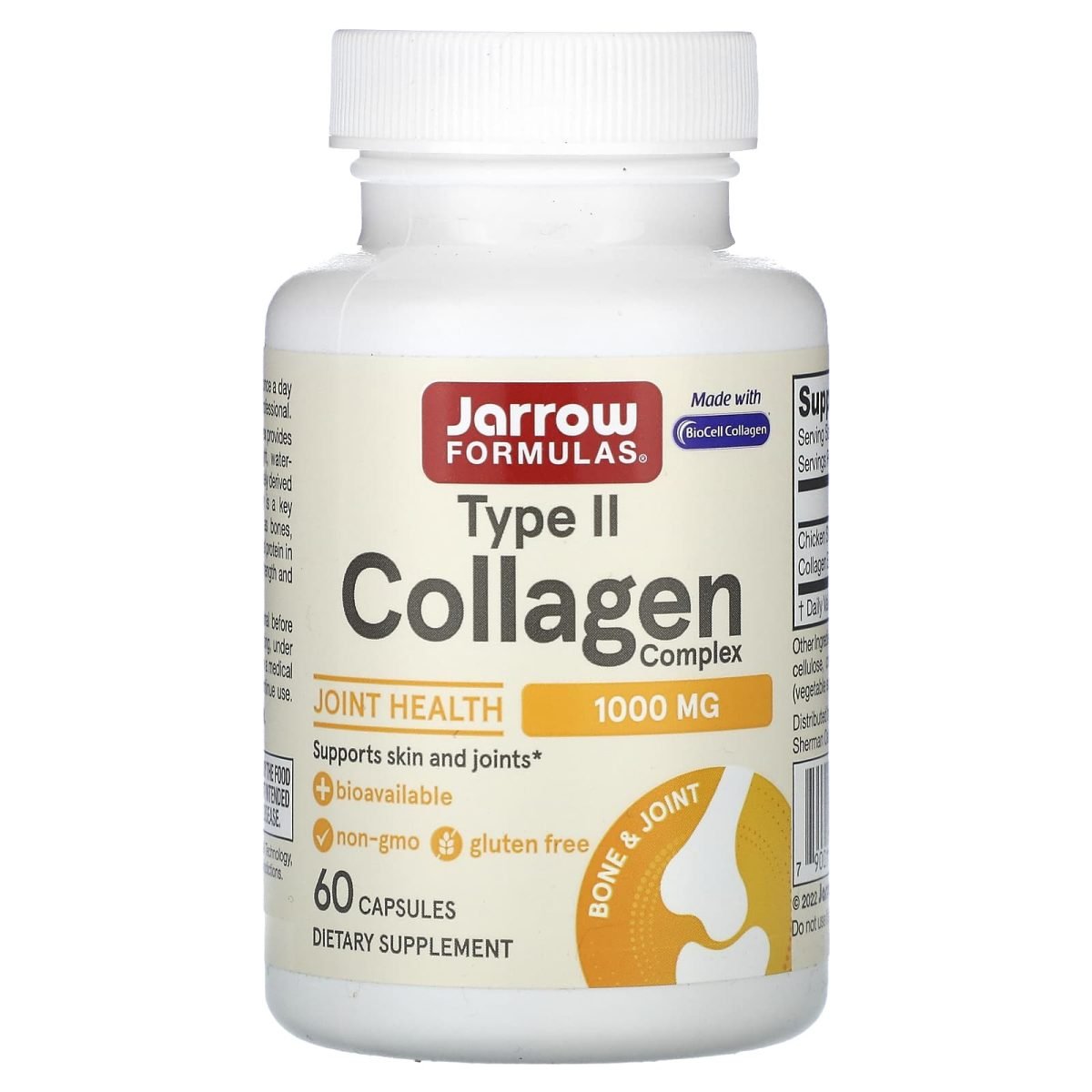 Jarrow Formulas, Complexo de Colágeno Tipo II, 60 Cápsulas (500 mg por Cápsula)