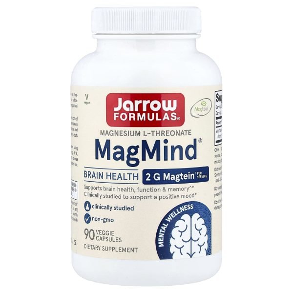 Jarrow Formulas, MagMind® Vegano, Saúde Cerebral, 90 Cápsulas Vegetais (48 mg por Cápsula)