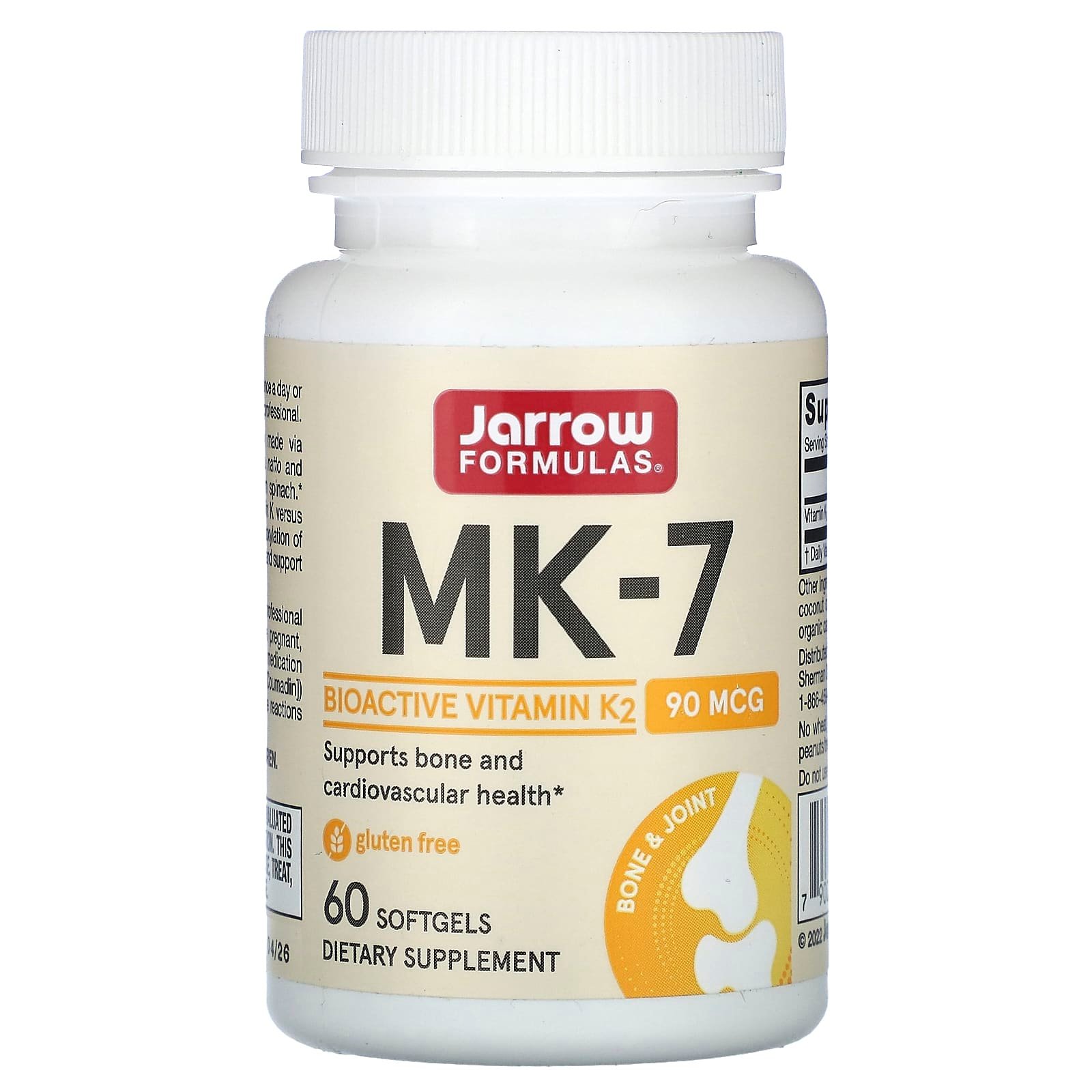 Jarrow Formulas, MK-7, 90 mcg, 60 Cápsulas Softgel