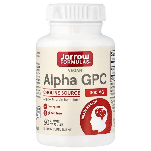 Jarrow Formulas, Alfa GPC Vegana, 300 mg, 60 Cápsulas Vegetais