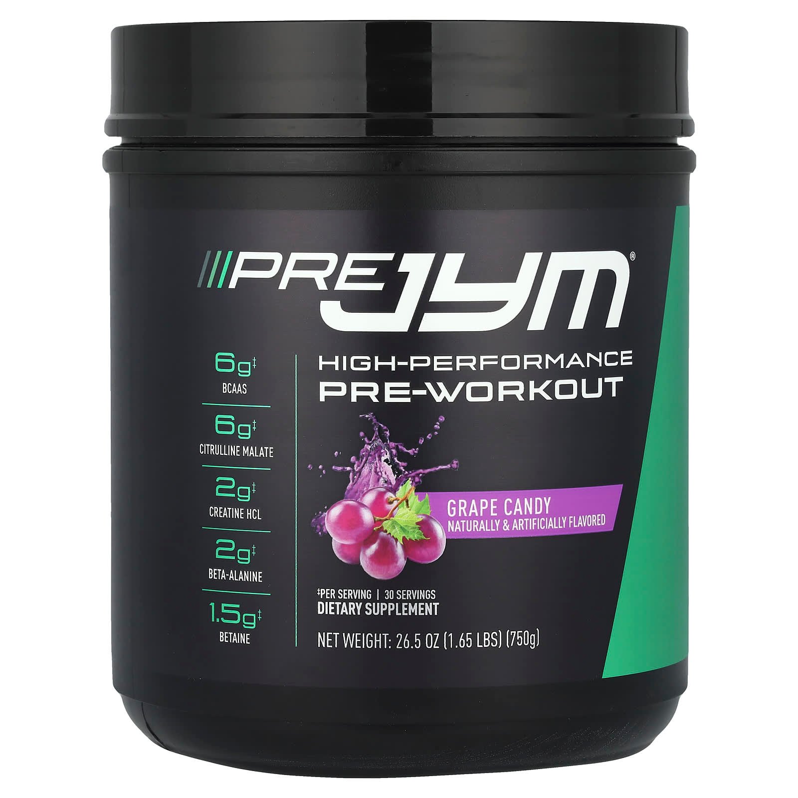 JYM Supplement Science, Pre JYM®, Pré-Treino, Grape Candy, 750 g (1,65 lb)