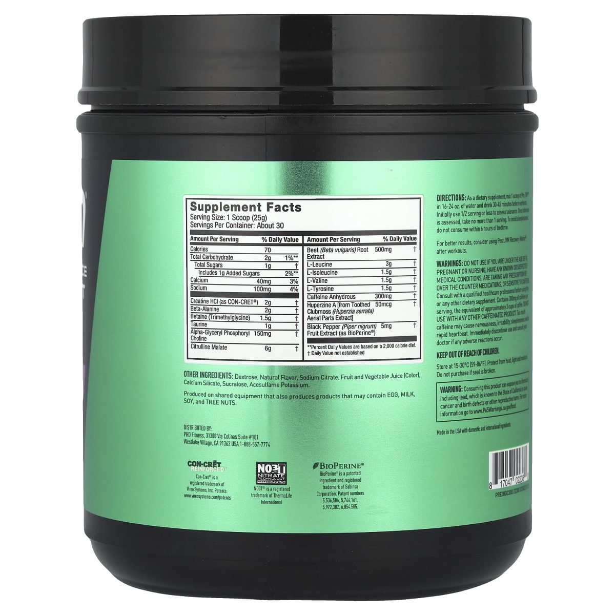 JYM Supplement Science, Pre JYM®, Pré-Treino, Grape Candy, 750 g (1,65 lb), foto 2