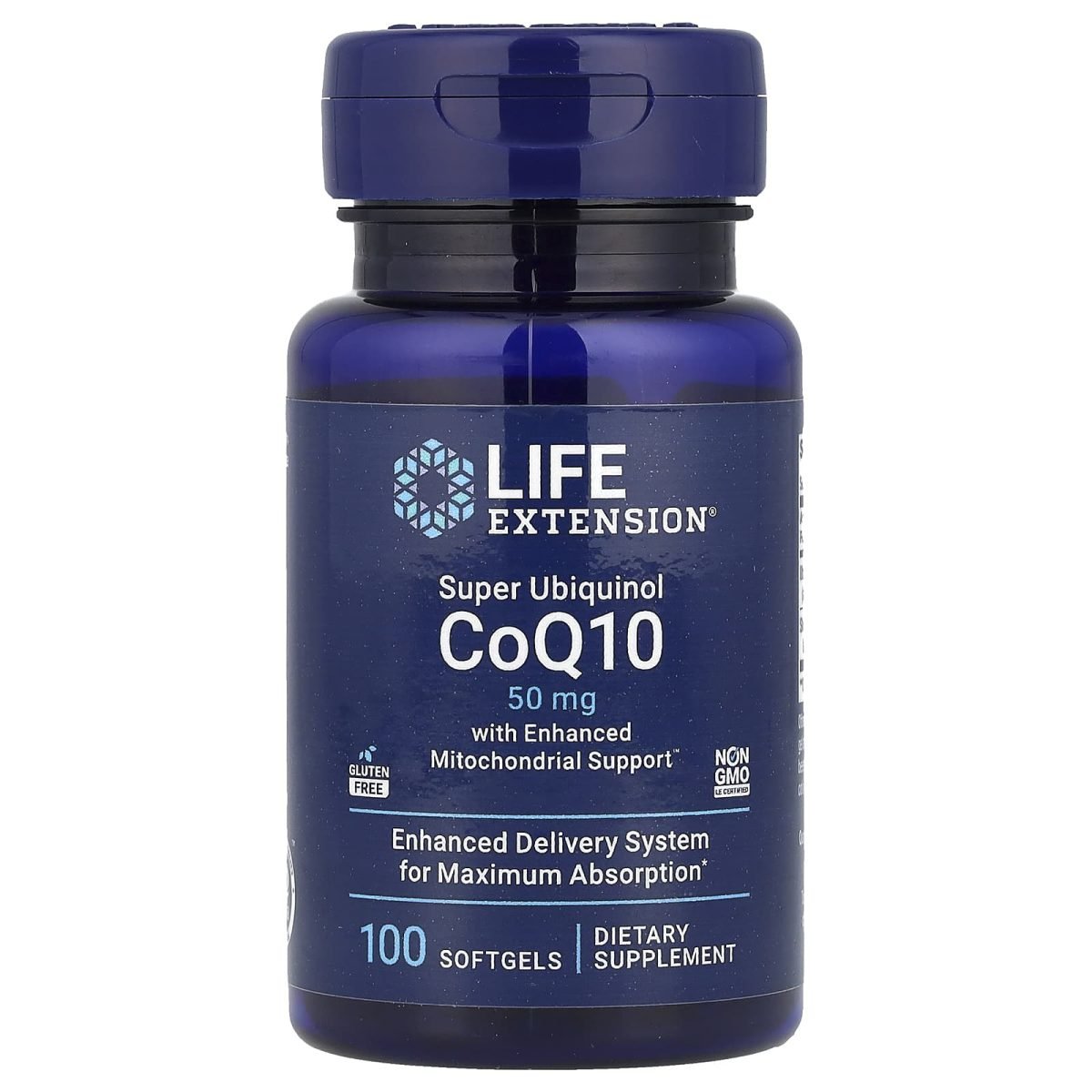 Life Extension, Super Ubiquinol CoQ10 com Suporte Mitocondrial Enriquecido, 50 mg, 100 Cápsulas Softgel