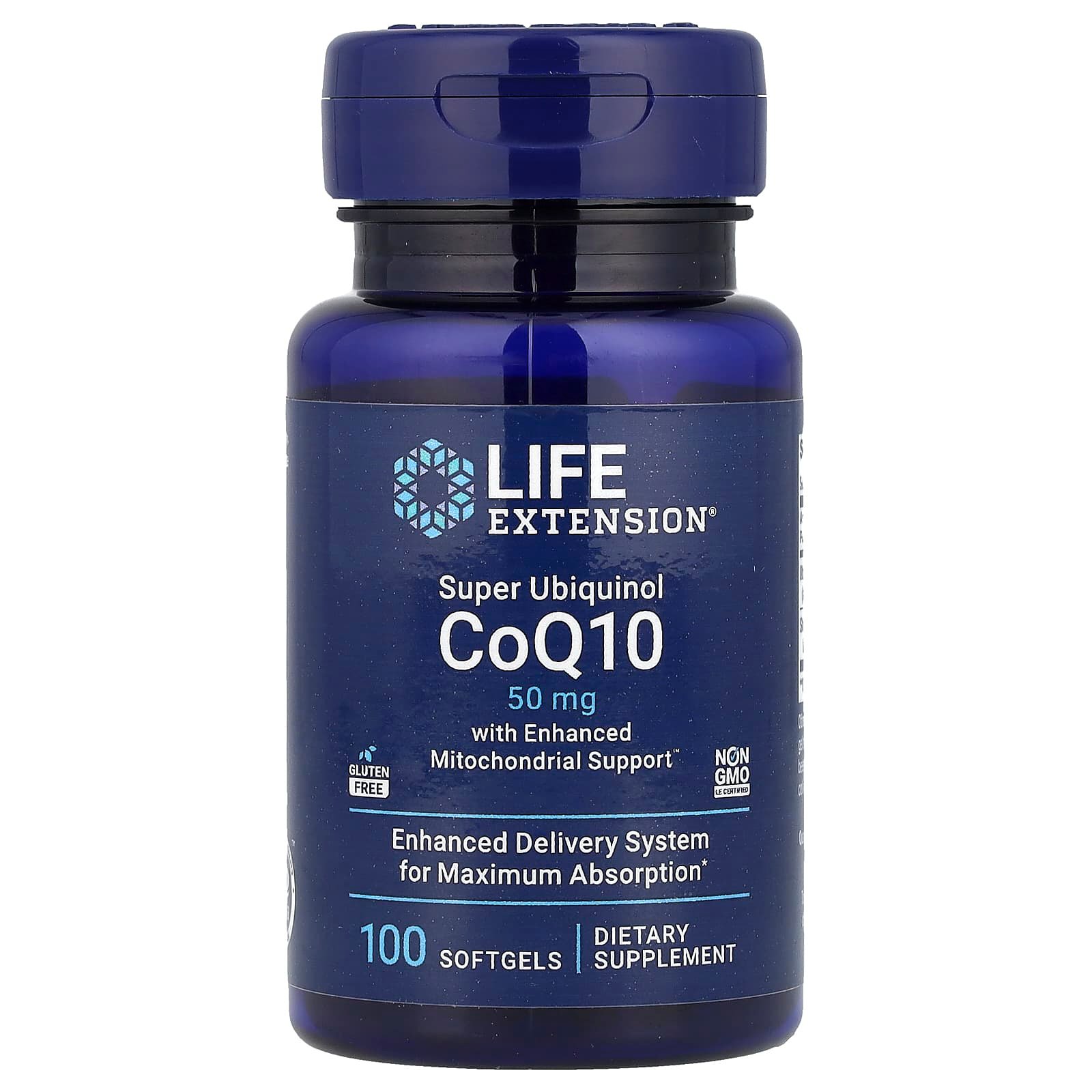 Life Extension, Super Ubiquinol CoQ10 com Suporte Mitocondrial Enriquecido, 50 mg, 100 Cápsulas Softgel