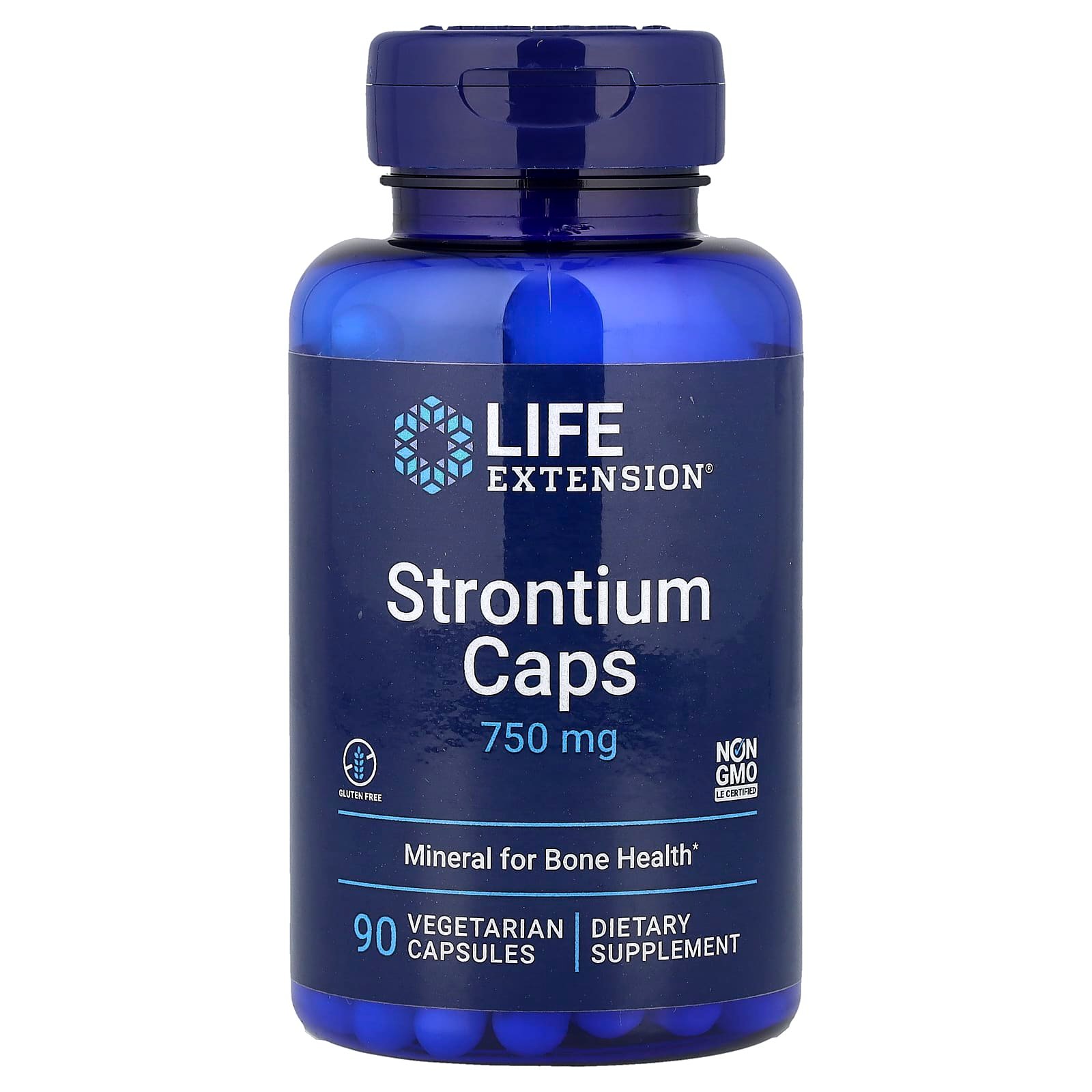 Life Extension, Cápsulas de Estrôncio, 750 mg, 90 Cápsulas Vegetarianas (250 mg por Cápsula)