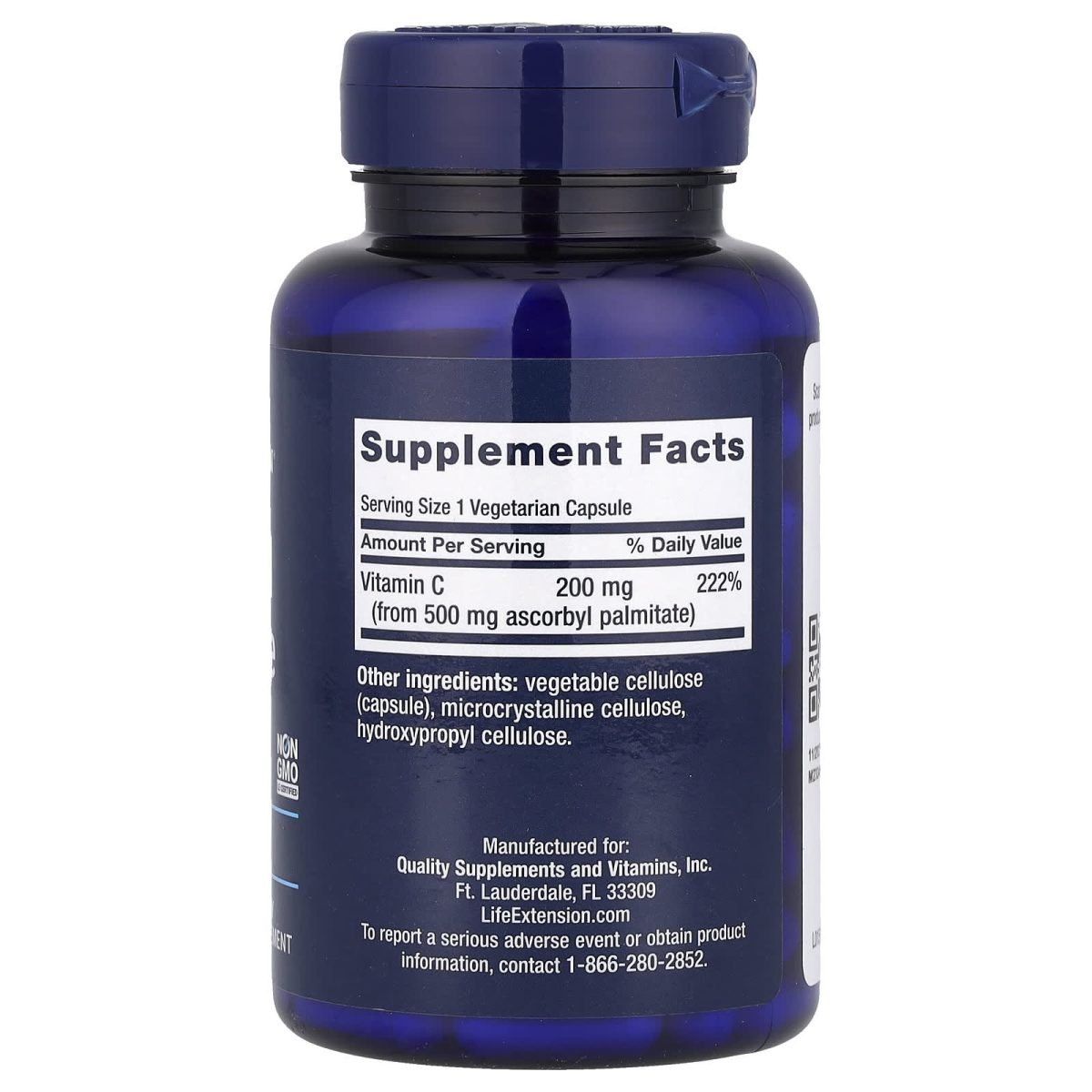 Life Extension, Palmitato de Ascorbila, 500 mg, 100 Cápsulas Vegetarianas, foto 2
