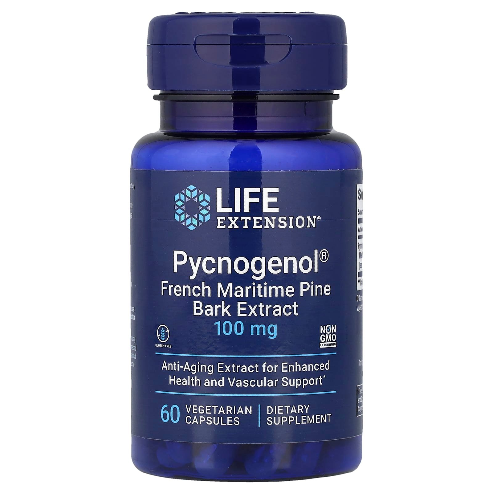 Life Extension, Pycnogenol, Extrato da Casca de Pinheiro Marítimo Francês, 100 mg, 60 Cápsulas Vegetarianas