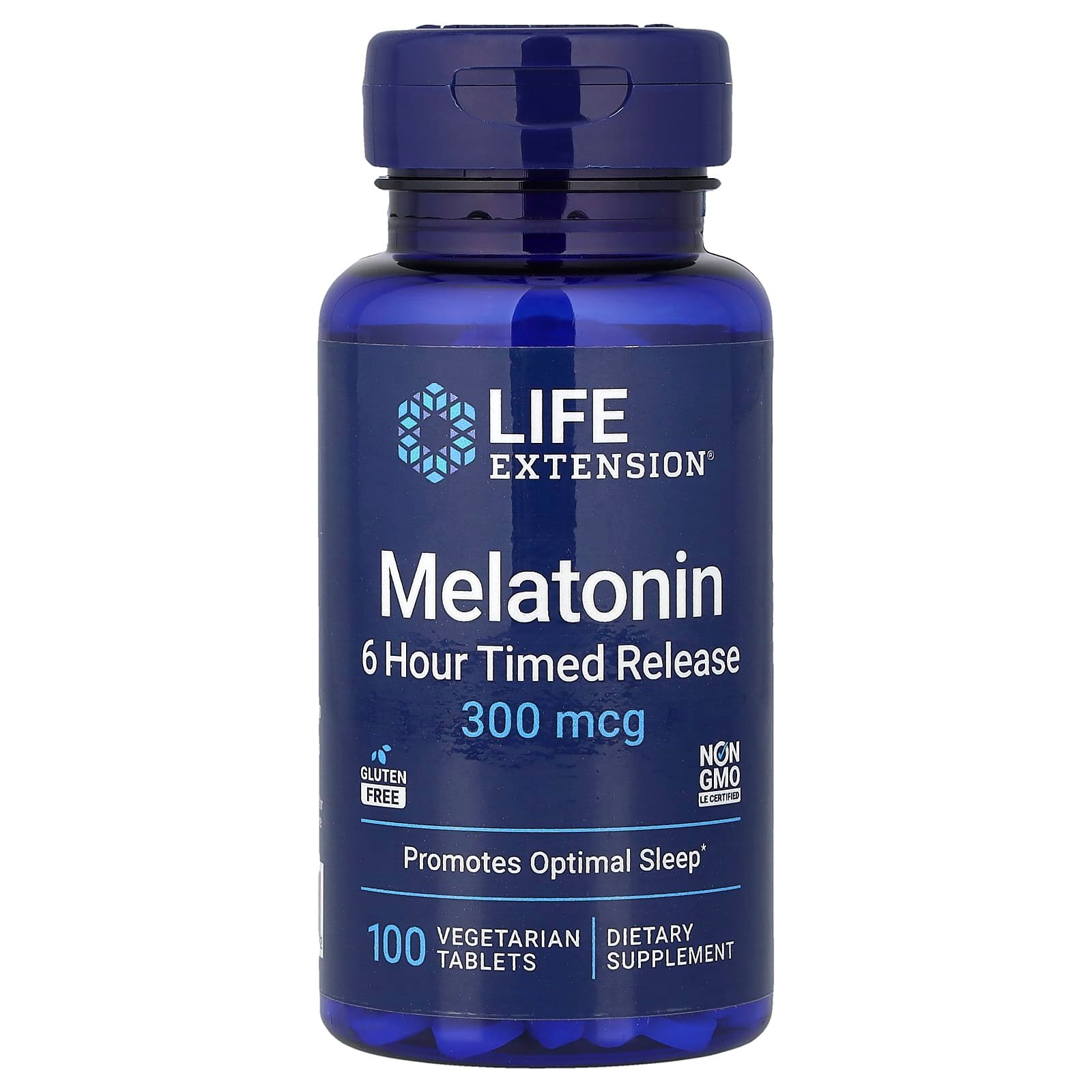 Life Extension, Melatonin, 6 Hour Timed Release, 300 mcg, 100 Vegetarian Tablets