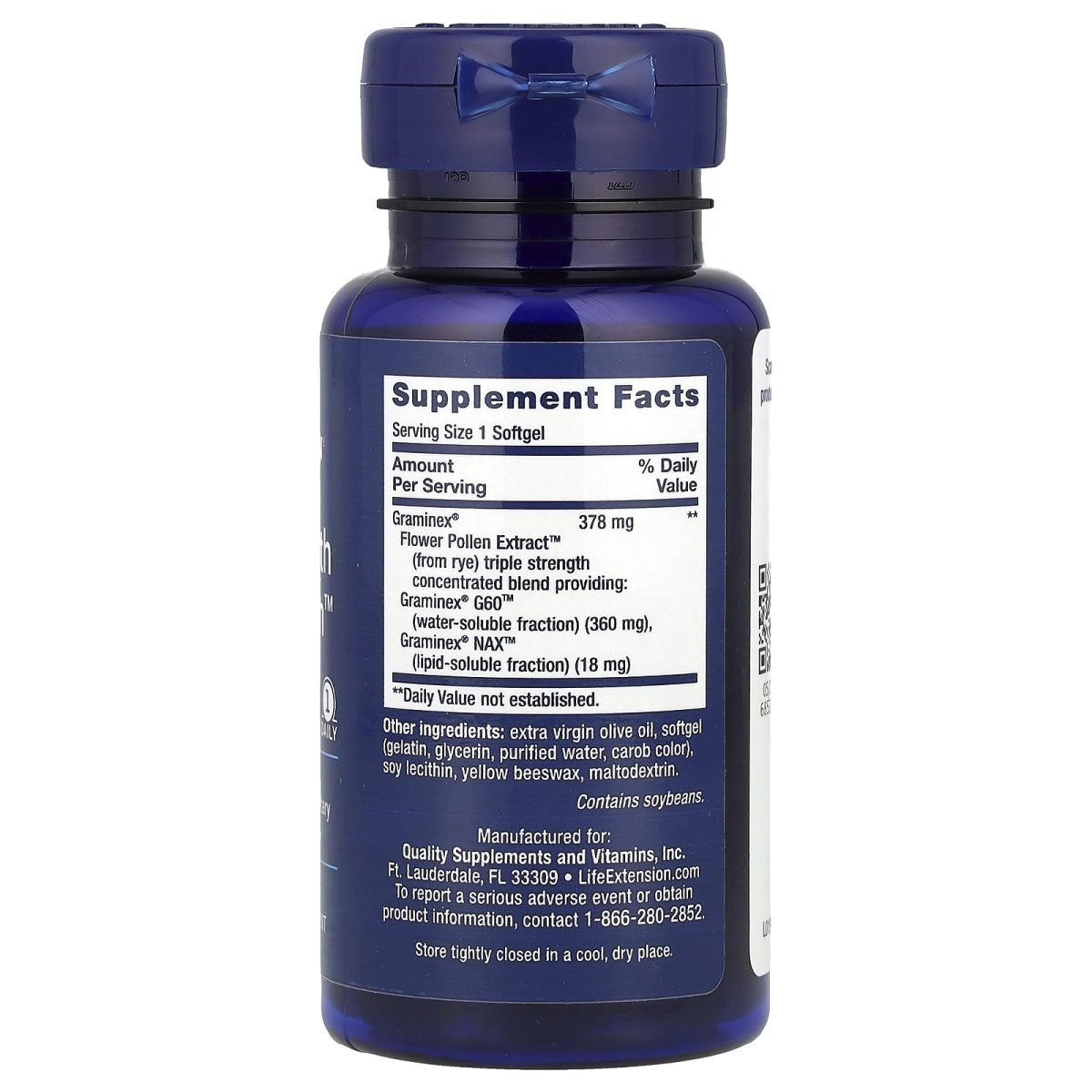 Life Extension, ProstaPollen™ de Potência Tripla, 30 Cápsulas Softgel (378 mg por Cápsula Softgel), foto 2