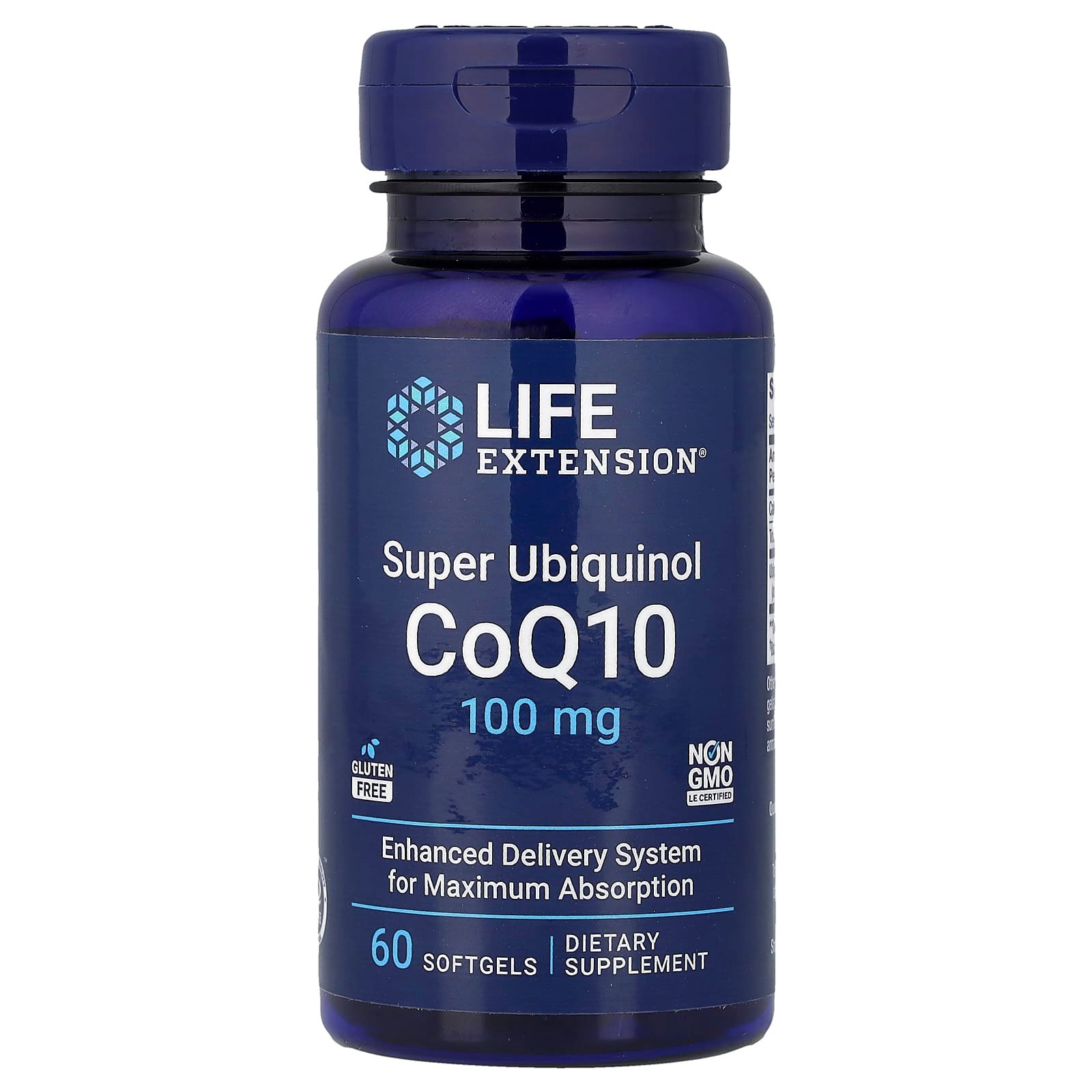 Life Extension, Super Ubiquinol CoQ10, 100 mg, 60 Cápsulas Softgel
