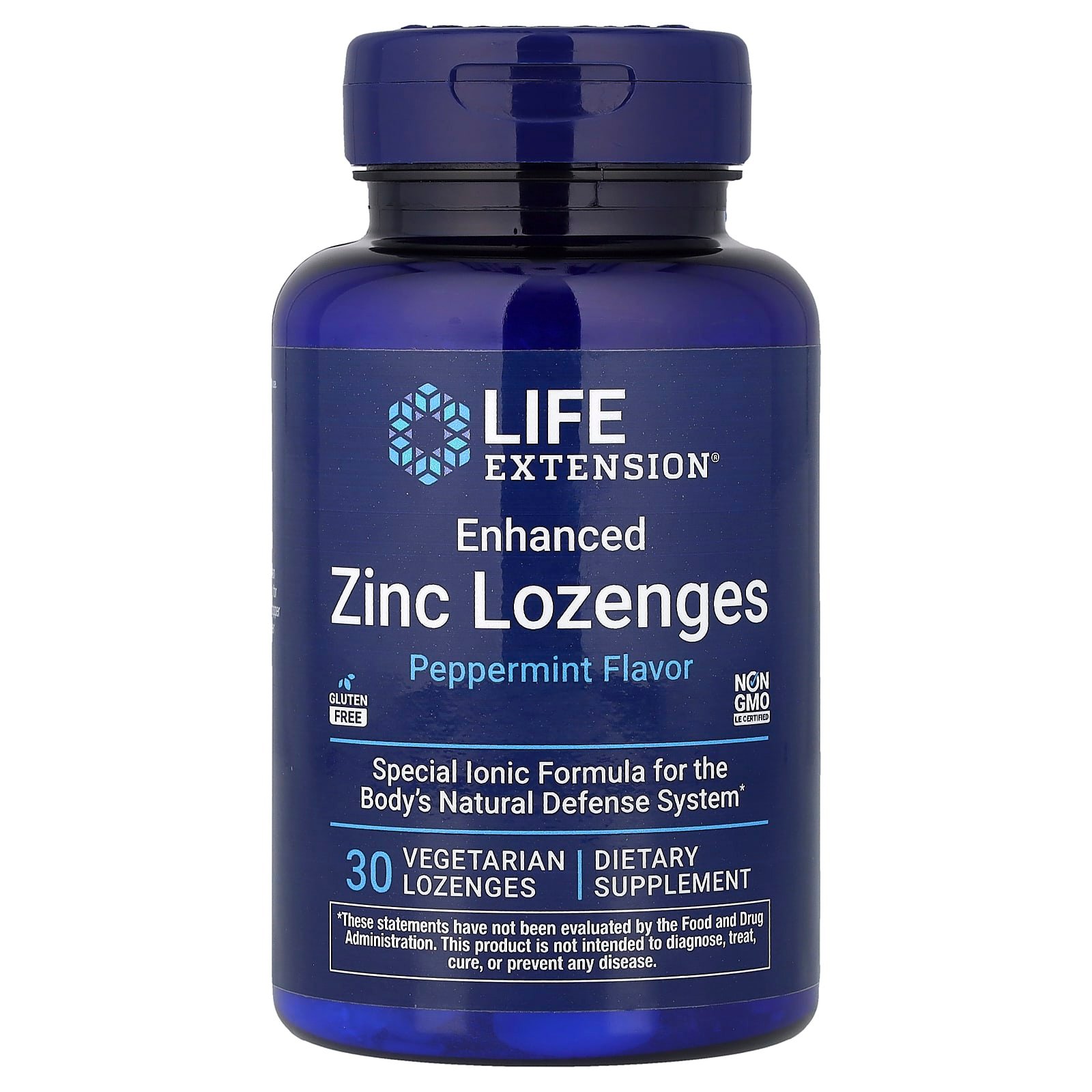 Life Extension, Pastilhas de Zinco Aprimorado, Peppermint, 30 Pastilhas Vegetarianas (18,75 mg por Pastilha)