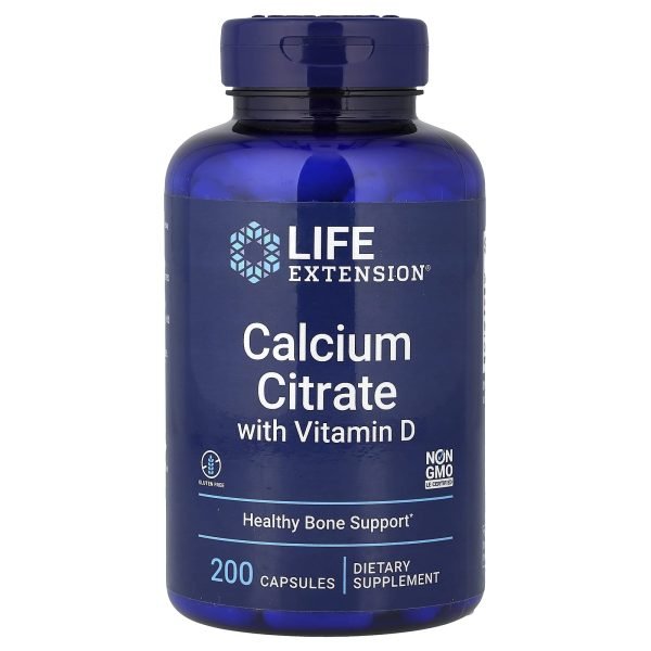 Life Extension, Citrato de Cálcio com Vitamina D, 200 Cápsulas