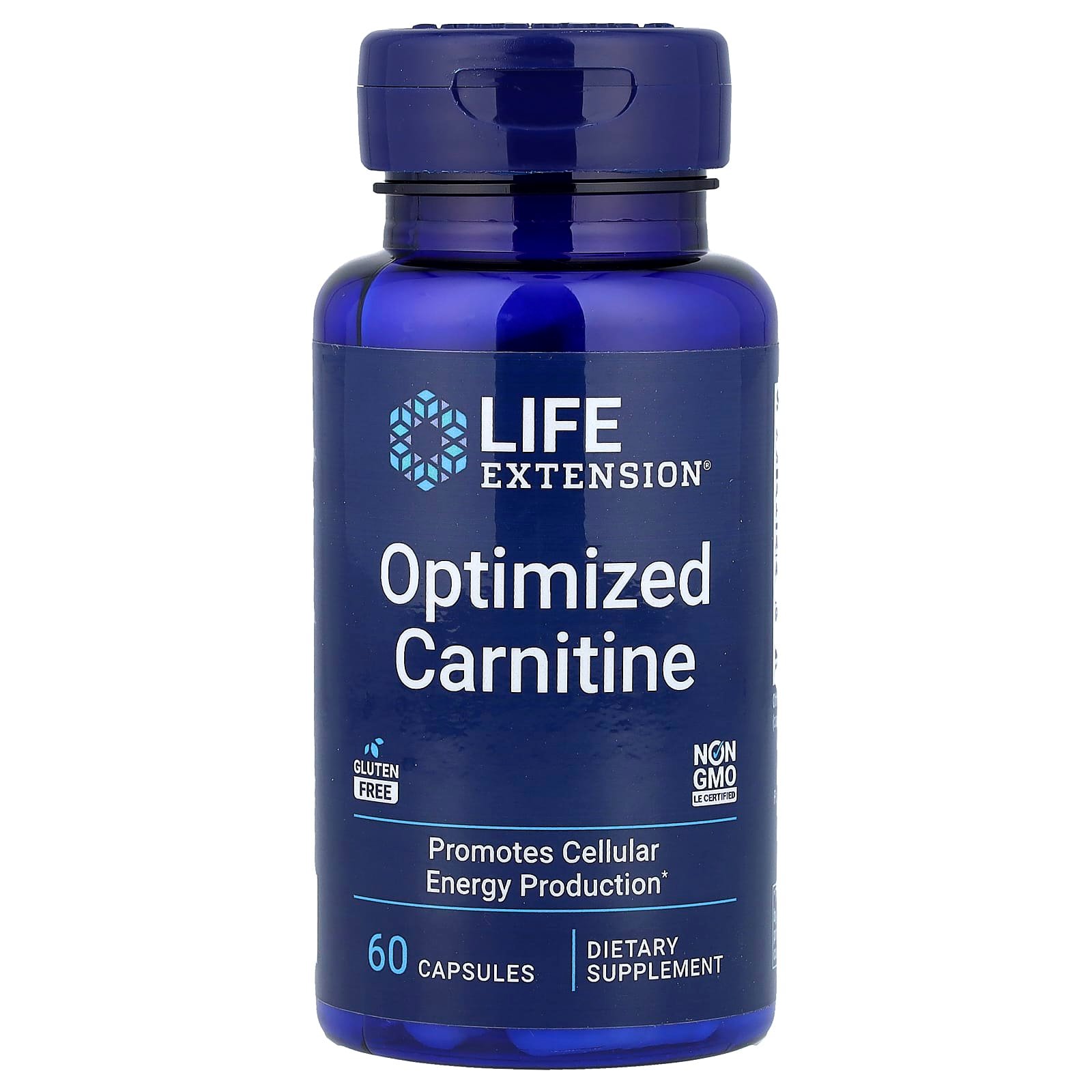 Life Extension, Carnitina Otimizada, 60 Cápsulas