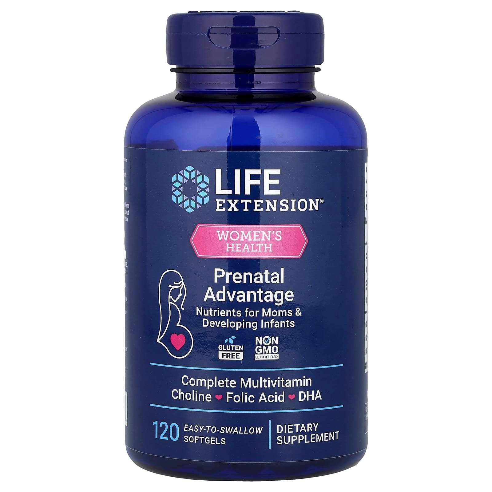 Life Extension, Saúde da Mulher, Vantagem Pré-Natal, 120 Cápsulas Softgel Fáceis de Engolir