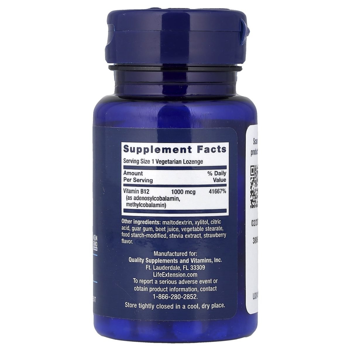 Life Extension, B12 Elite, 60 Pastilhas Vegetarianas (1.000 mcg por Pastilha), foto 2