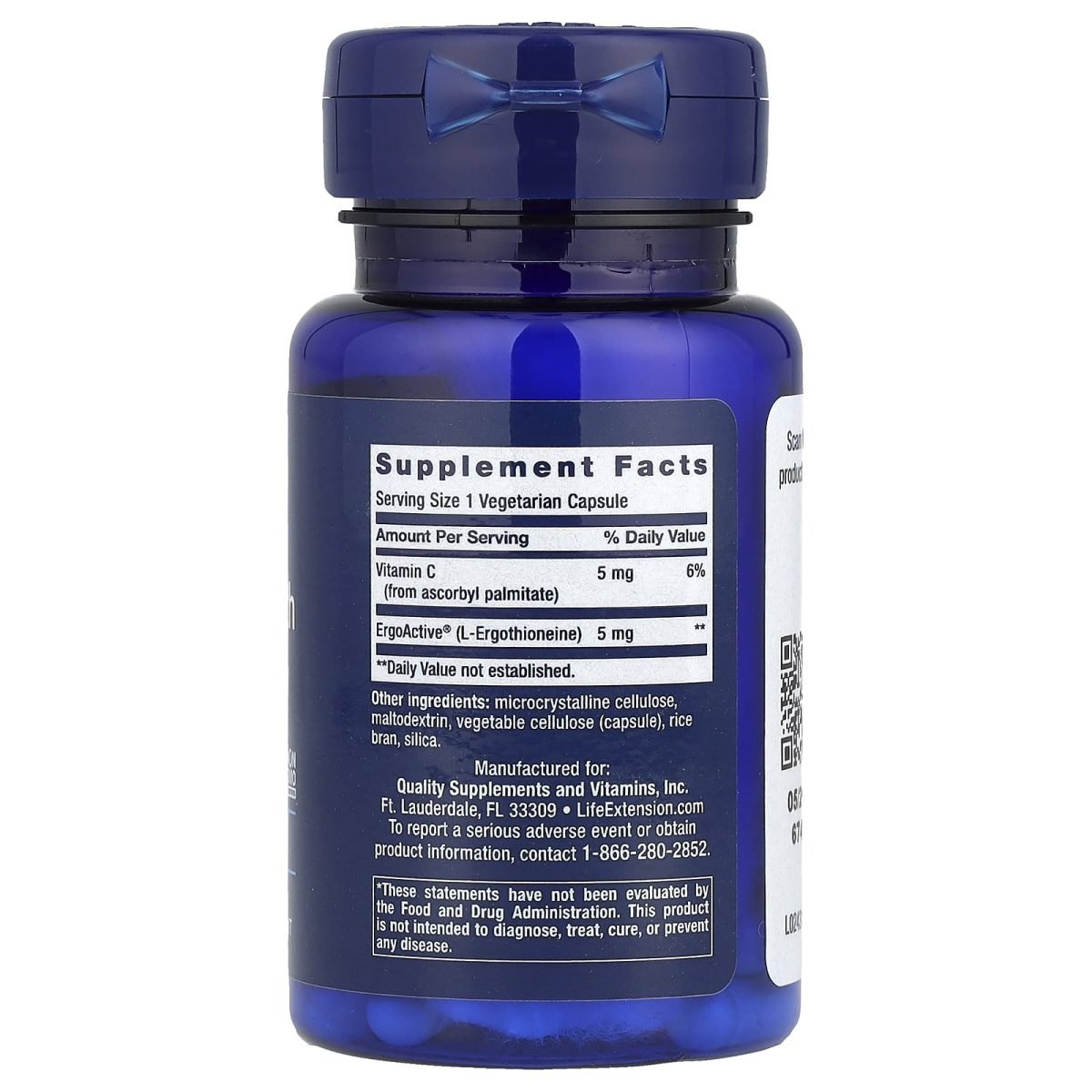 Life Extension, L-ergothioneine Essencial para a Juventude, 5 mg, 30 Cápsulas Vegetarianas, foto 2