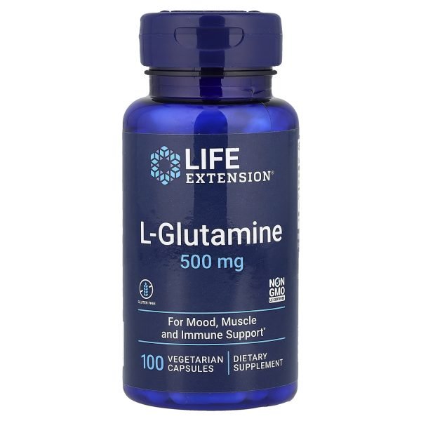 Life Extension, L-Glutamina, 500 mg, 100 Cápsulas Vegetarianas