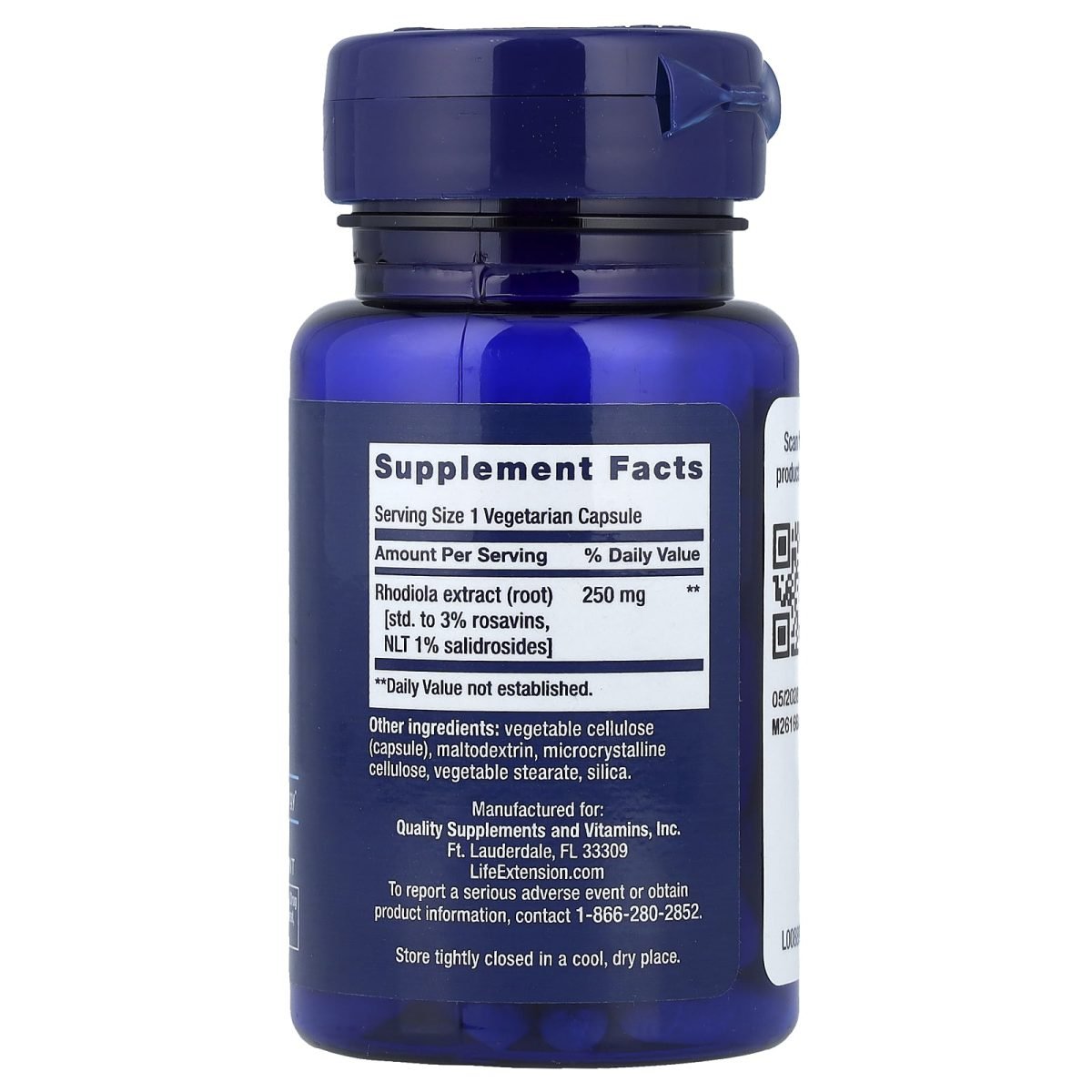 Life Extension, Rhodiola Extract, 250 mg, 60 Vegetarian Capsules, foto 2