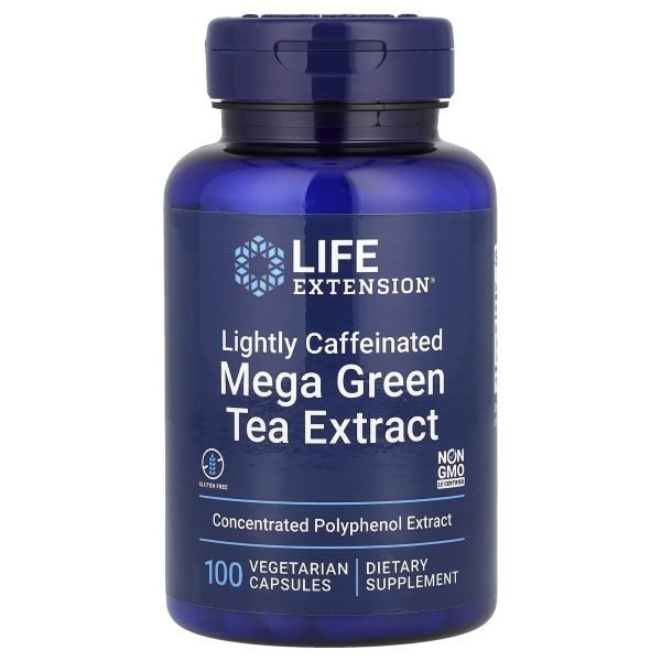 Life Extension, Megaextrato de Chá Verde, Levemente Cafeinado, 100 Cápsulas Vegetarianas (725 mg por Cápsula)