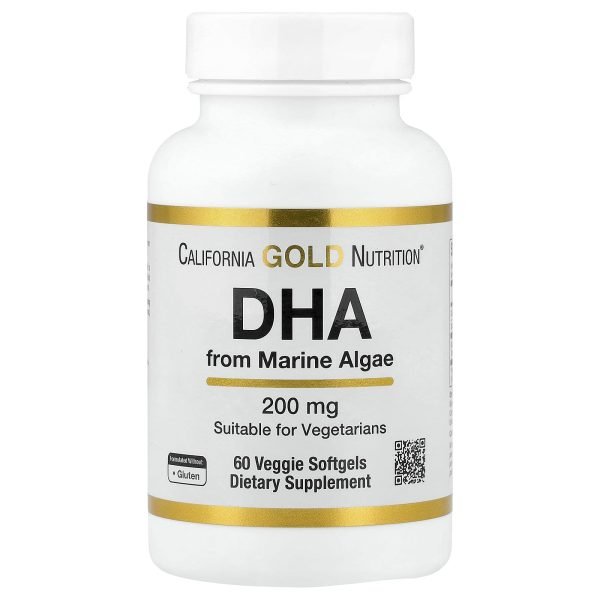 California Gold Nutrition, DHA de Algas Marinhas, 200 mg, 60 Cápsulas Softgel Vegetais