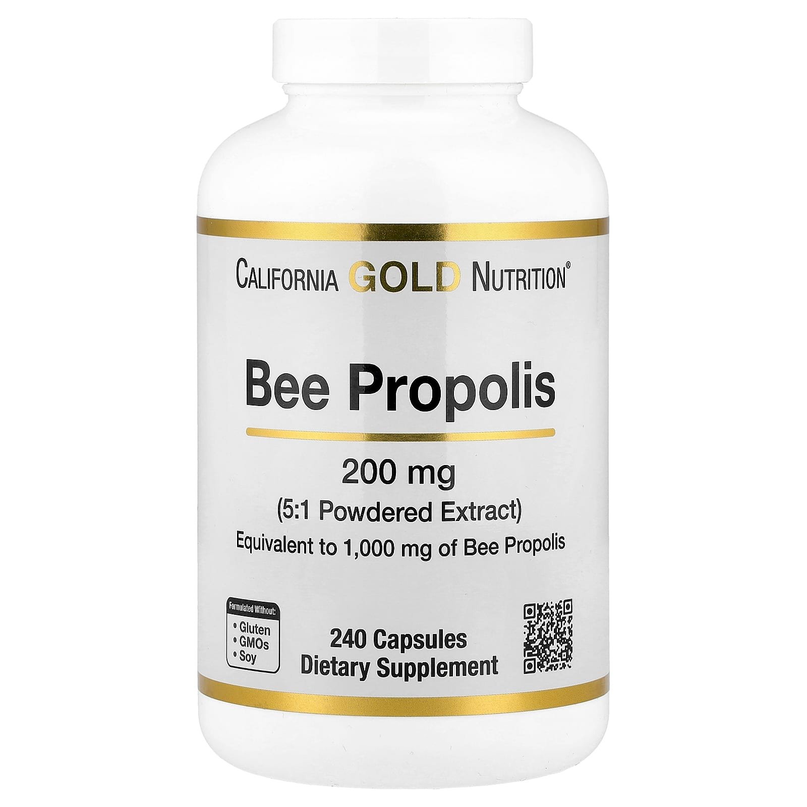 California Gold Nutrition, Própolis de Abelha, 1.000 mg, 240 Cápsulas