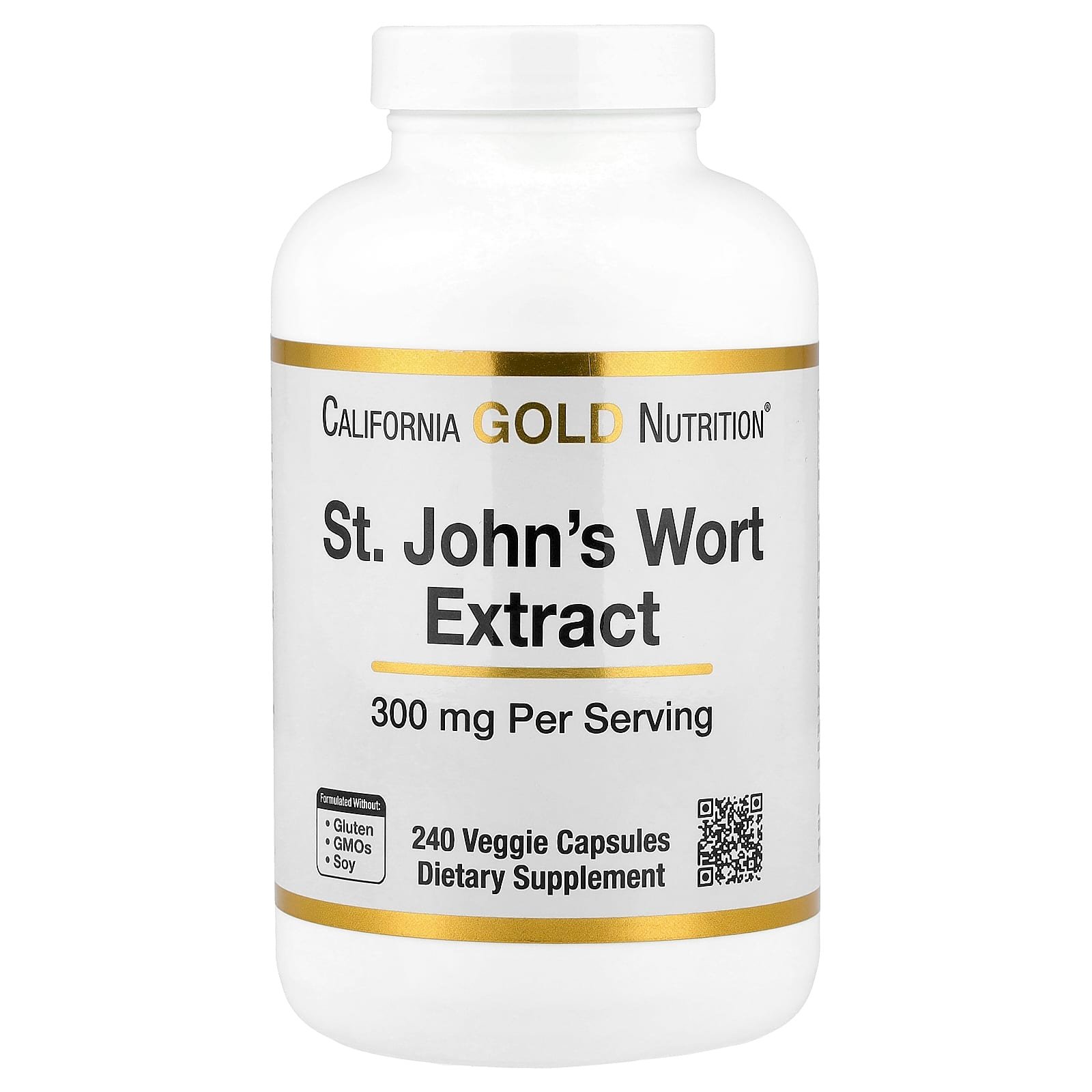 California Gold Nutrition, Extrato de Erva-de-São-João, 300 mg, 240 Cápsulas Vegetais