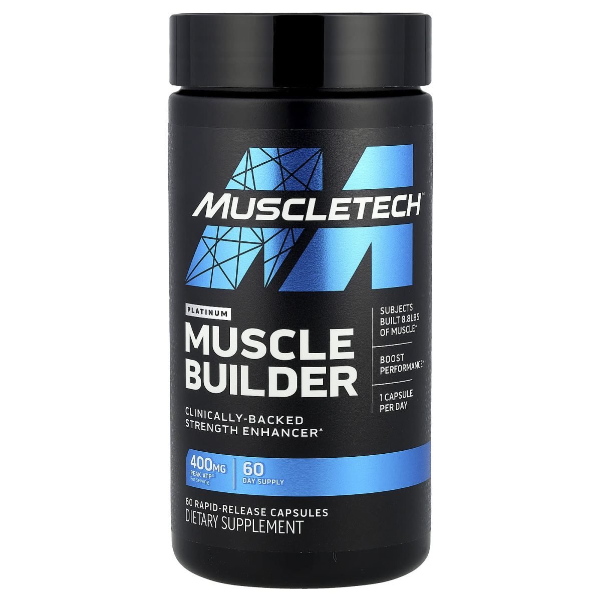 MuscleTech, Platinum Muscle Builder, 400 mg, 60 Cápsulas de Liberação Rápida
